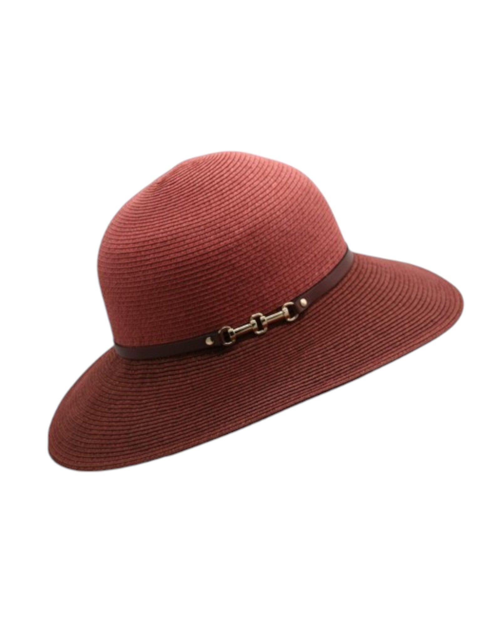 Chapeau 2 couleurs Large bande en simili cuir avec boucle