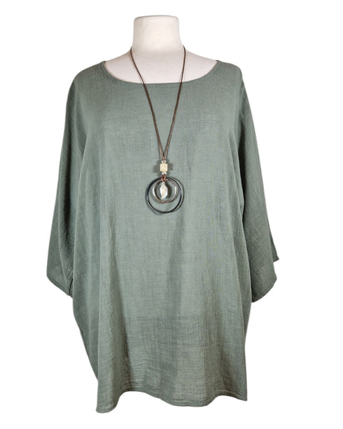 Bluse Lang mit Kette