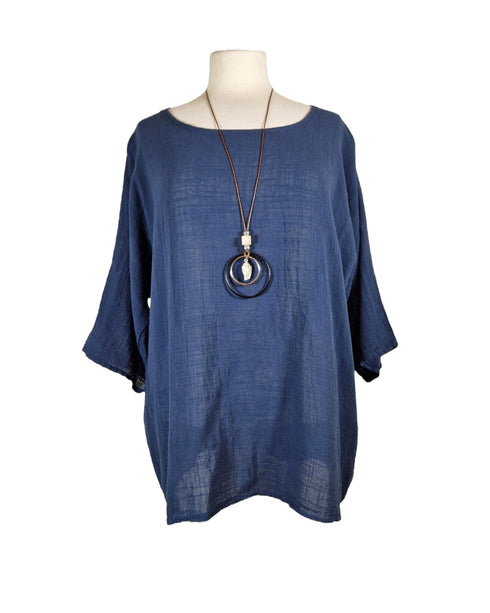 Bluse Lang mit Kette