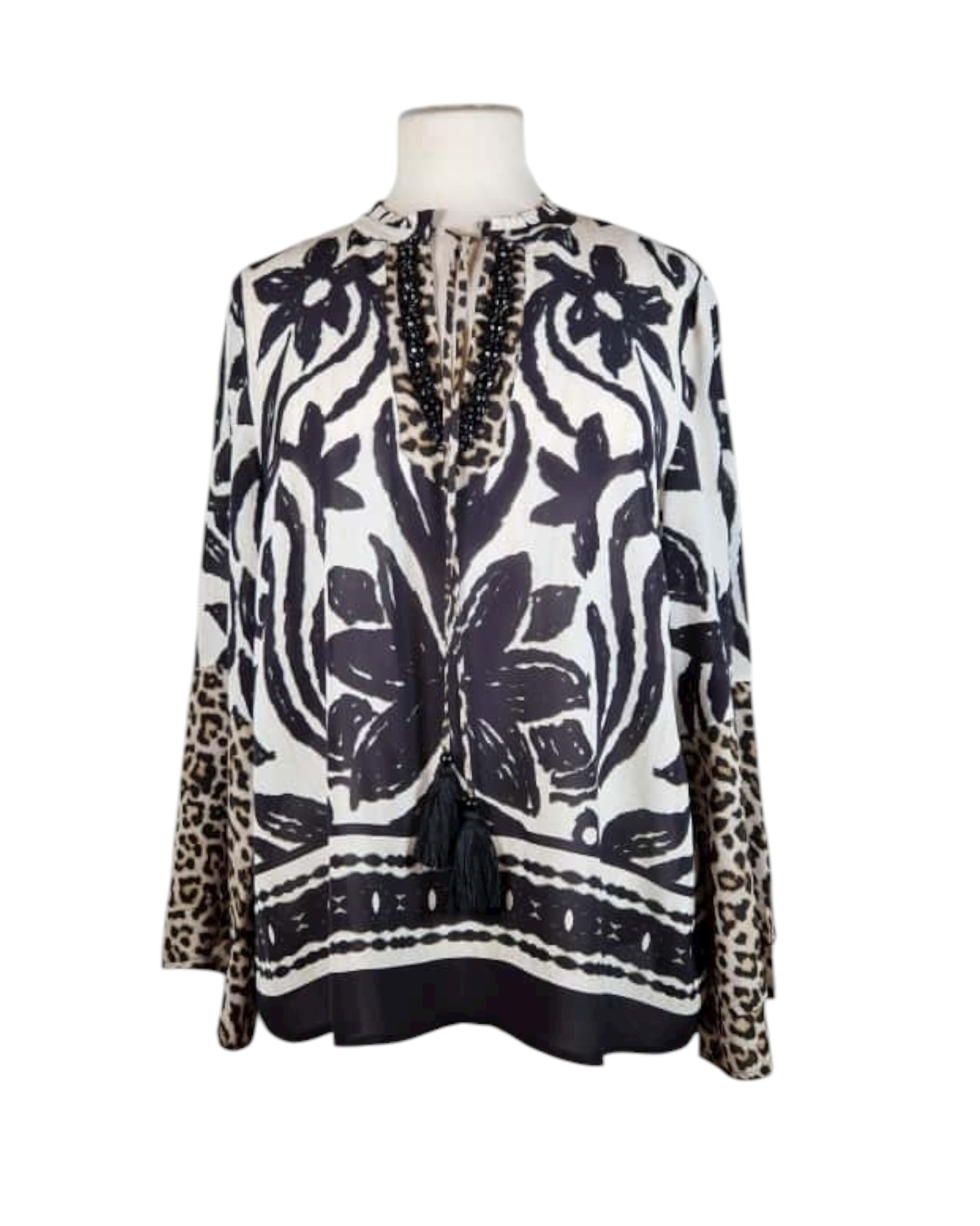 Satinbluse Black&White