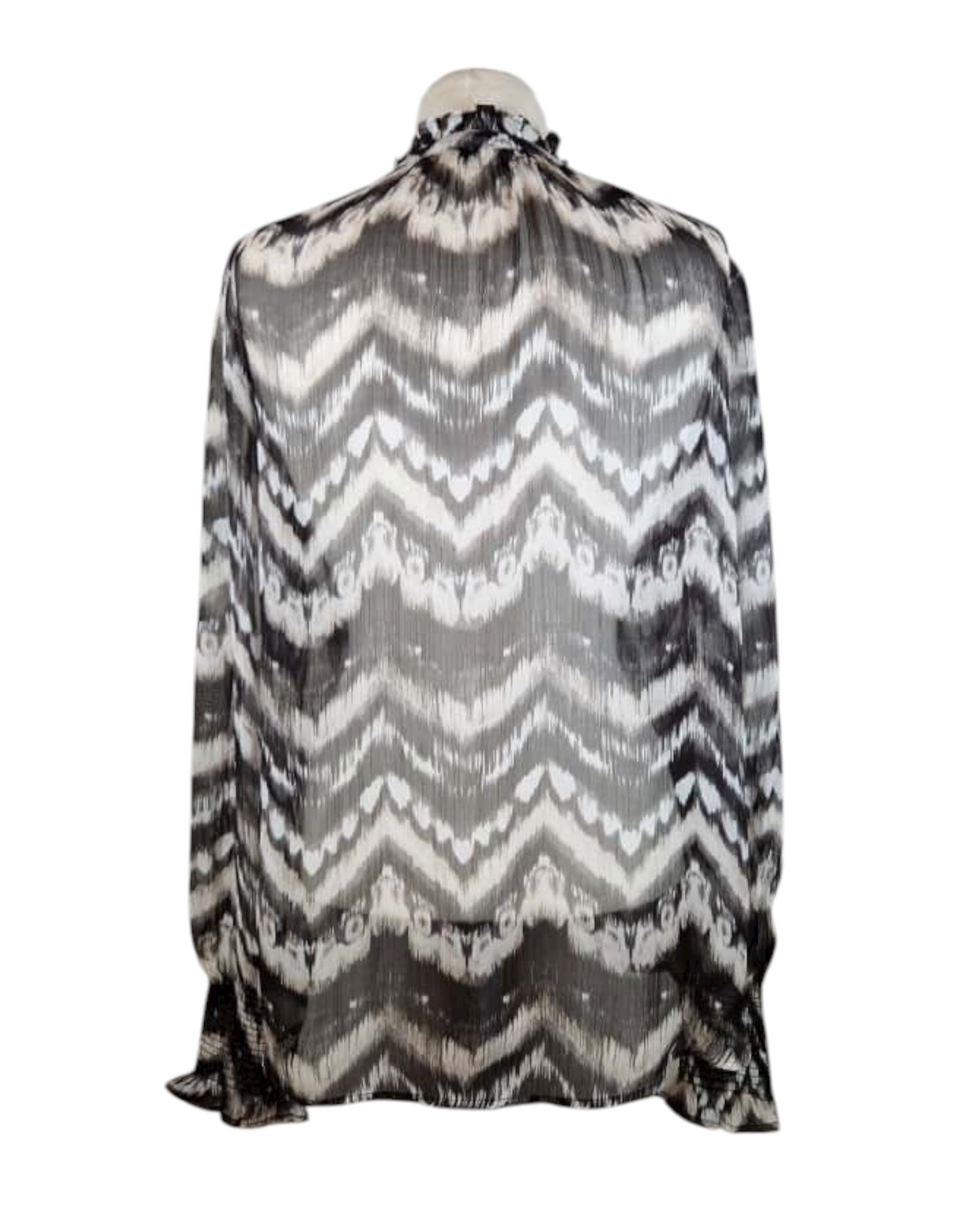 Chiffonbluse Zackenmuster