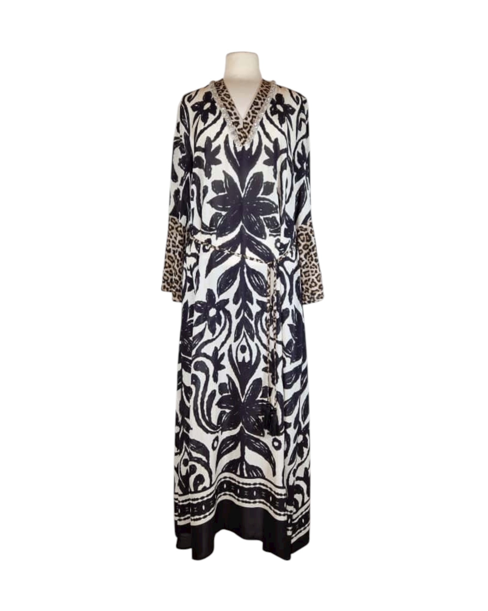 Satinkleid Black&White