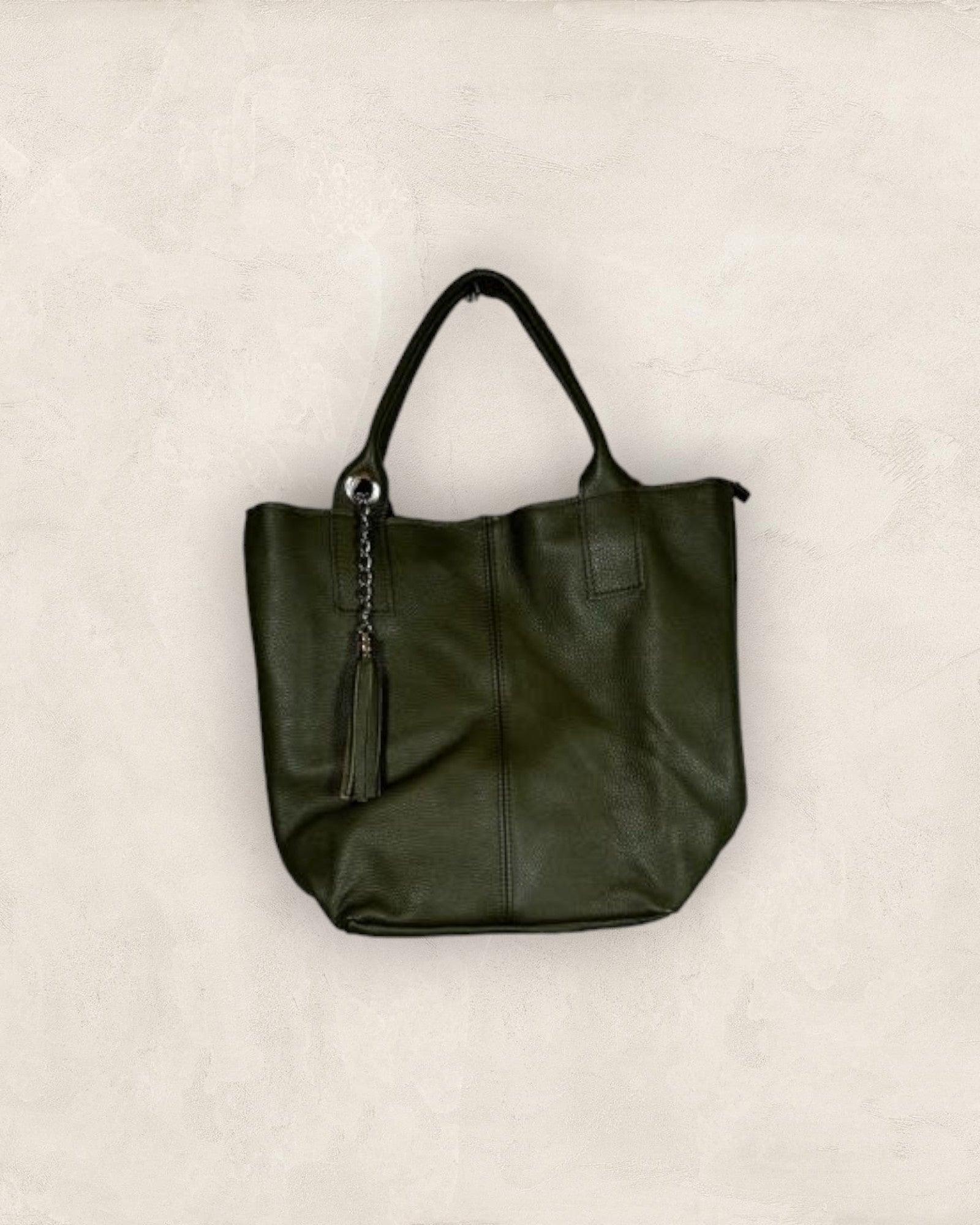 leather shopping bag