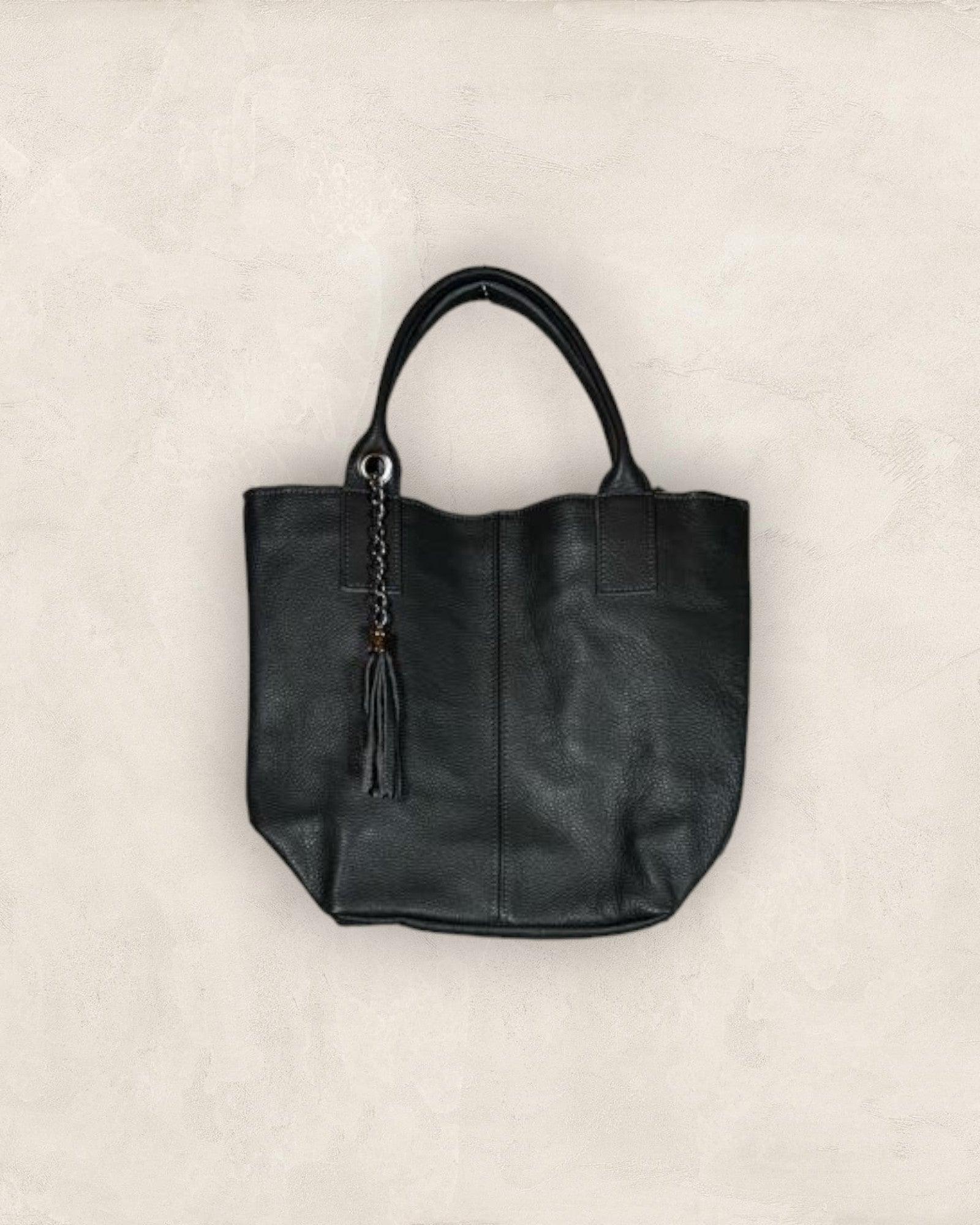 leather shopping bag