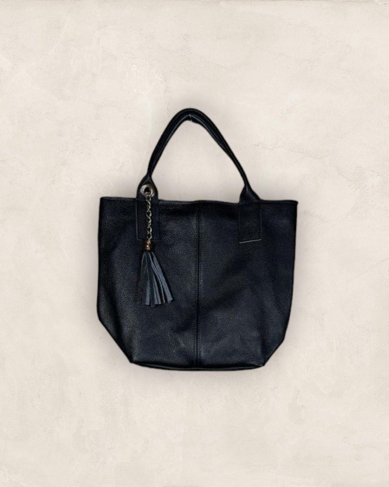 leather shopping bag