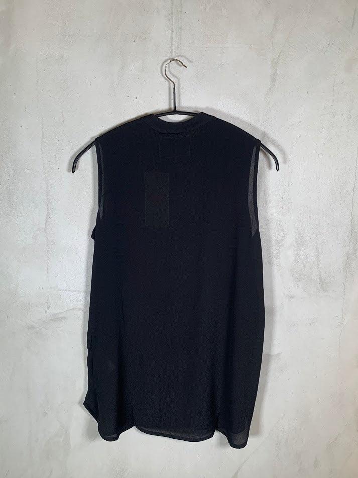 Blouse EsjaEP stand-up collar without sleeves