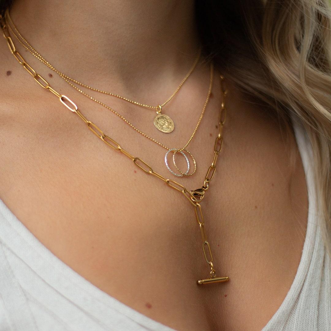 Collier LIAM argent 925 2 anneaux petit