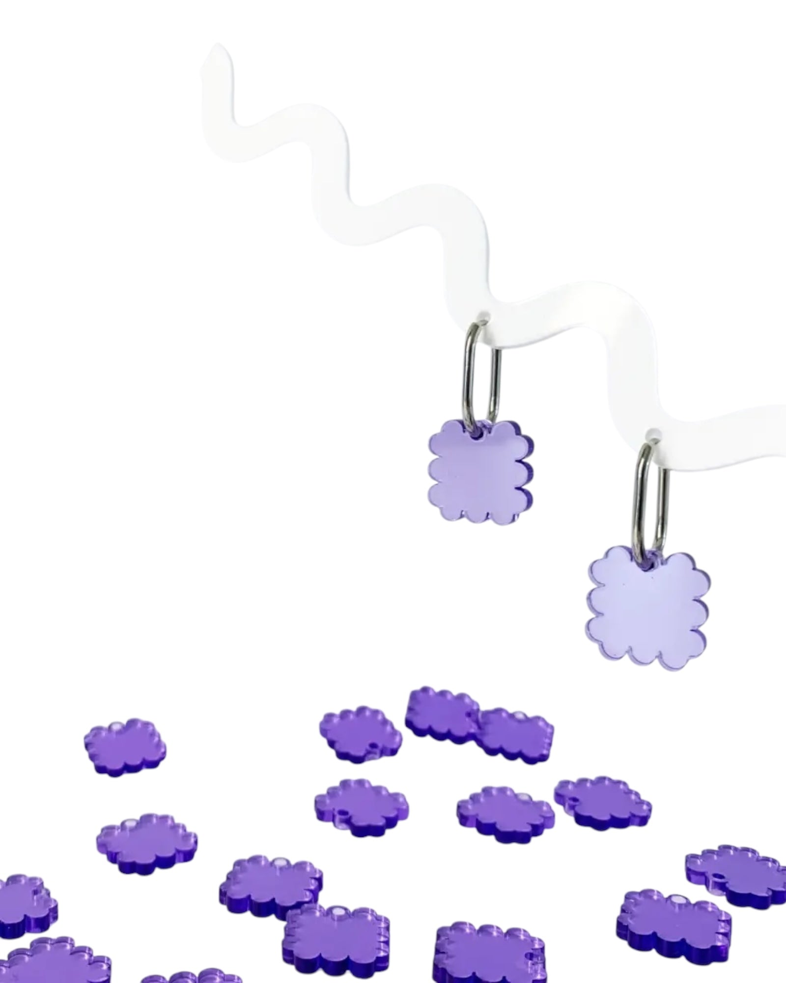 Hoop Earring Violet Clover