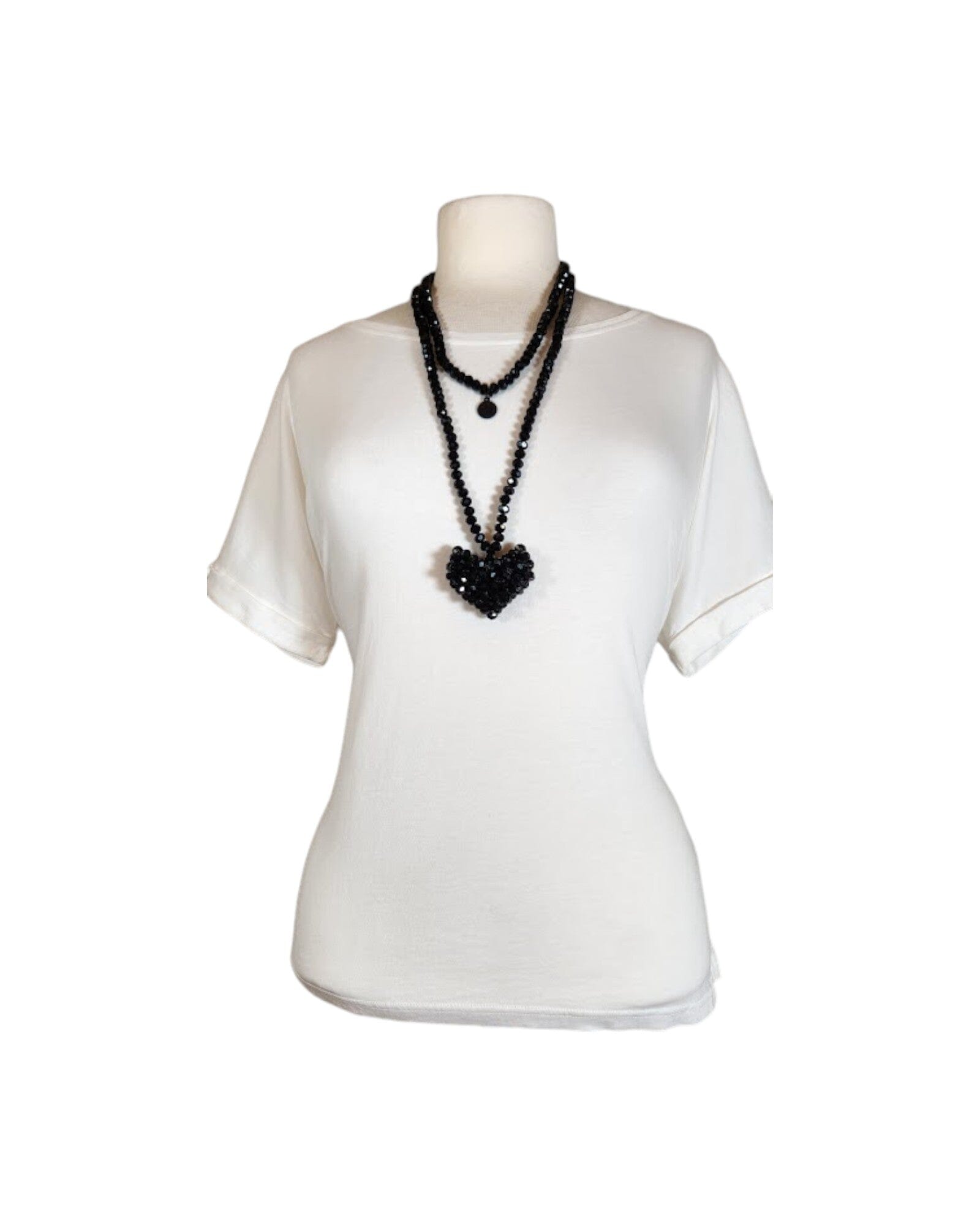 A Cross Heart Kette Plü Black Einheitsgröße