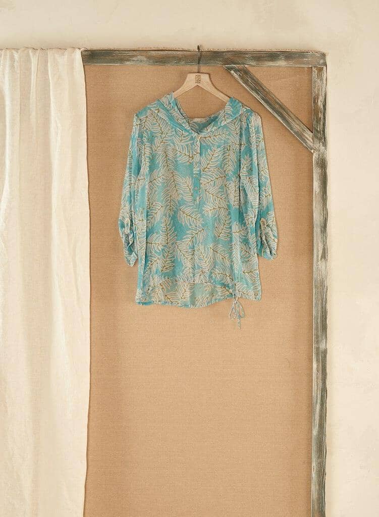 Blouse with Hood Bluse Nile Aqua S