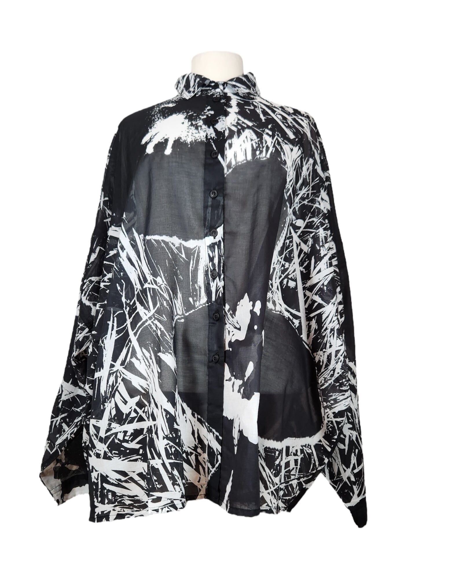 Bluse Bluse Rundholz Black Label 111 Black Offwhite Print S