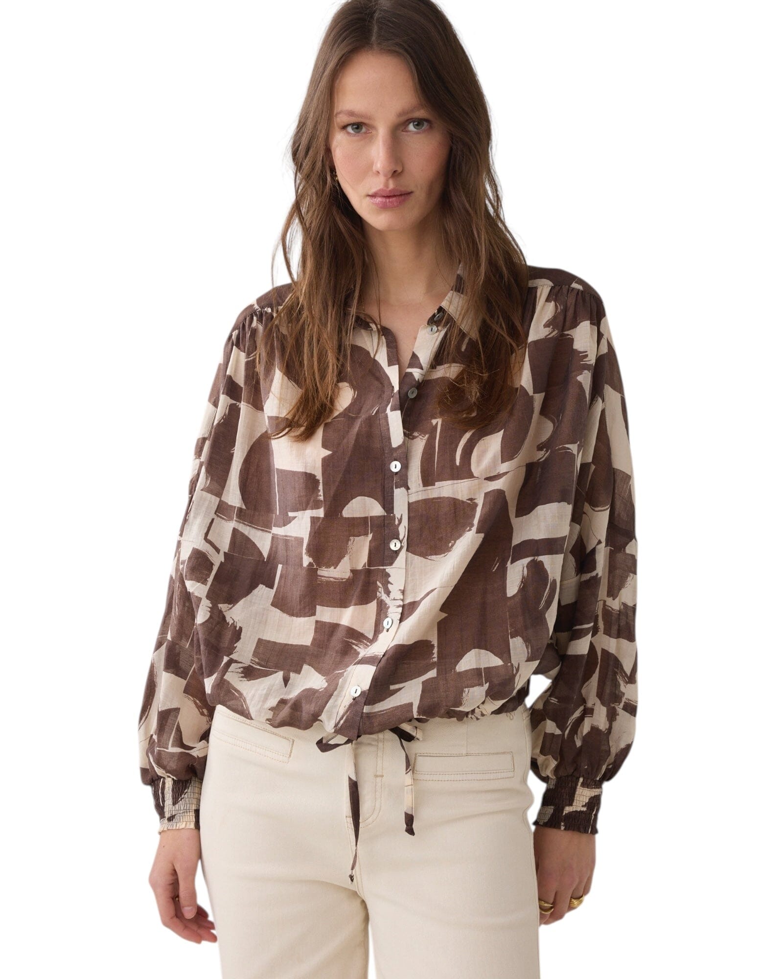 Bluse Graphic print Bluse Summum Woman 713 Coffee 36