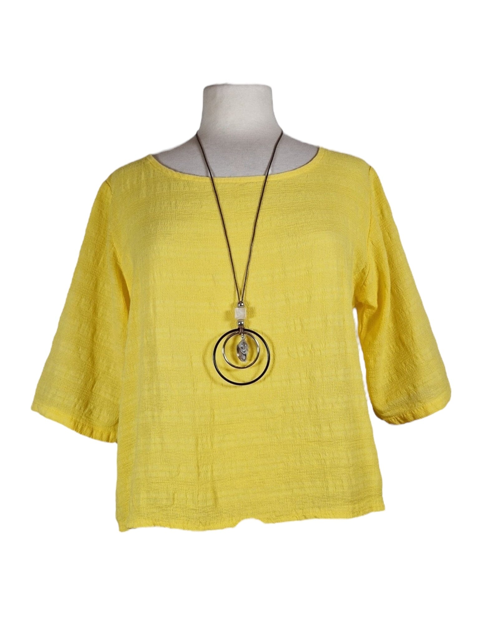 Bluse Kurz mit Kette Bluse Kolibri Ulm Gelb Einheitsgröße