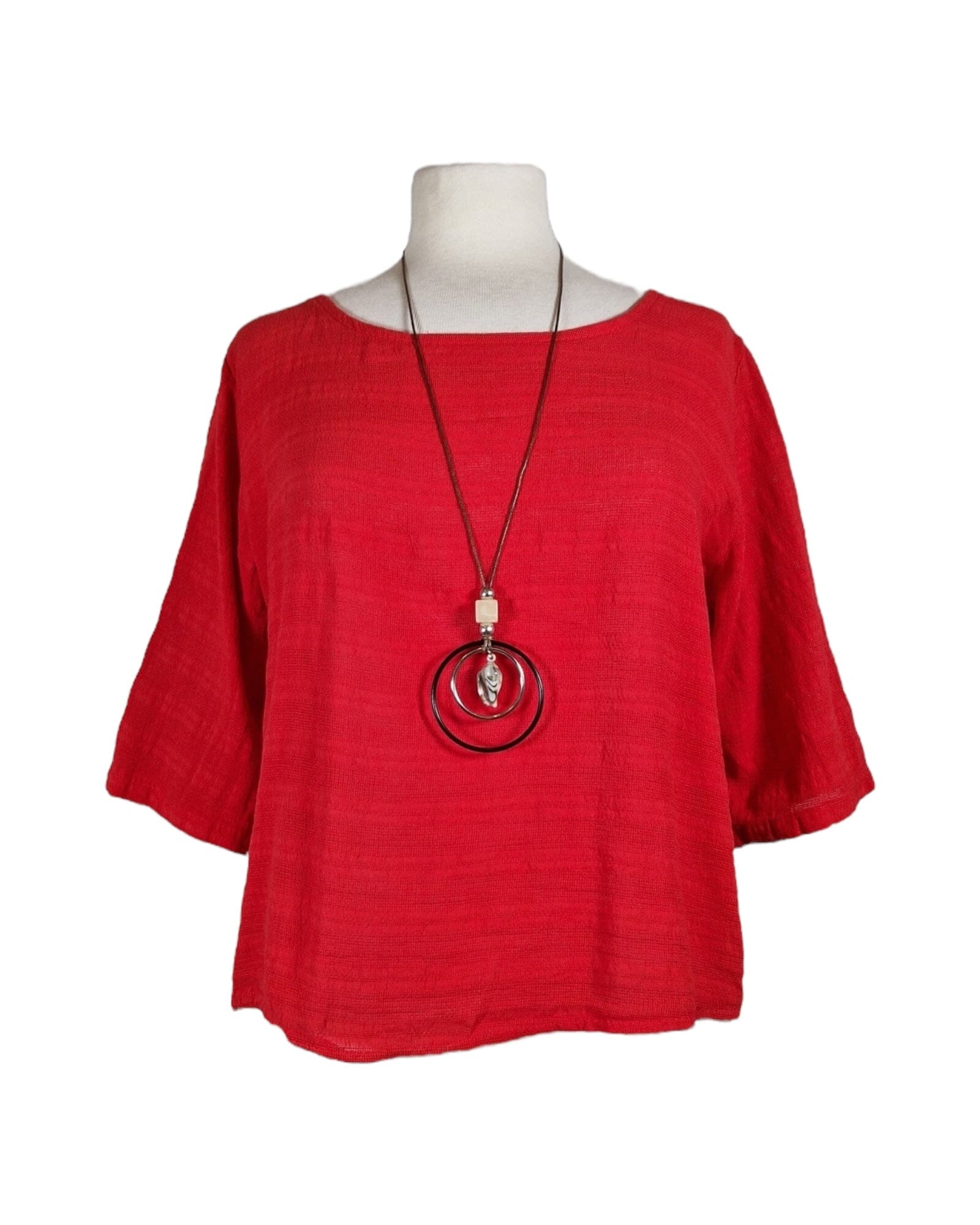 Bluse Kurz mit Kette Bluse Kolibri Ulm Rot Einheitsgröße