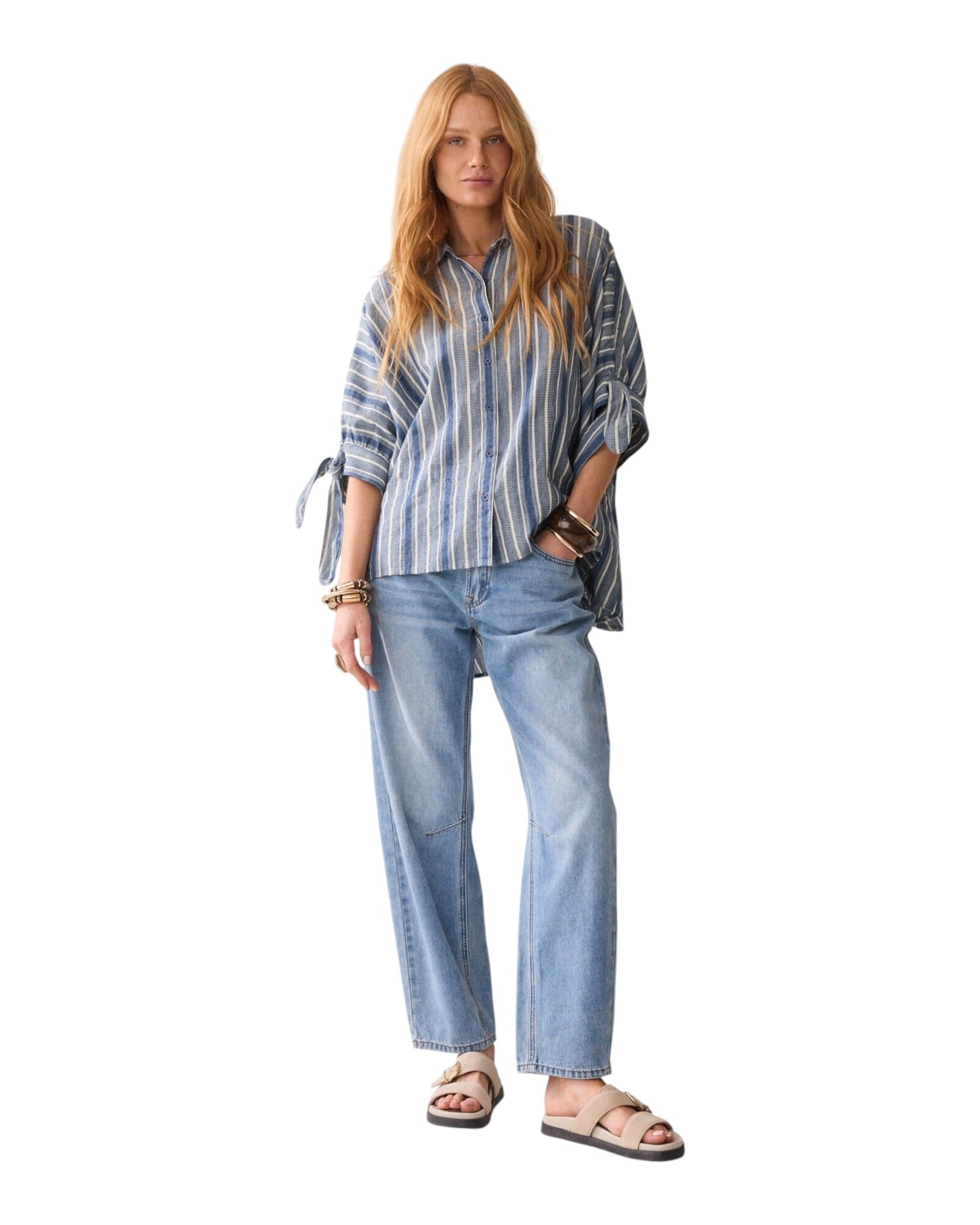 Bluse Stripe Indigo Bluse Summum Woman