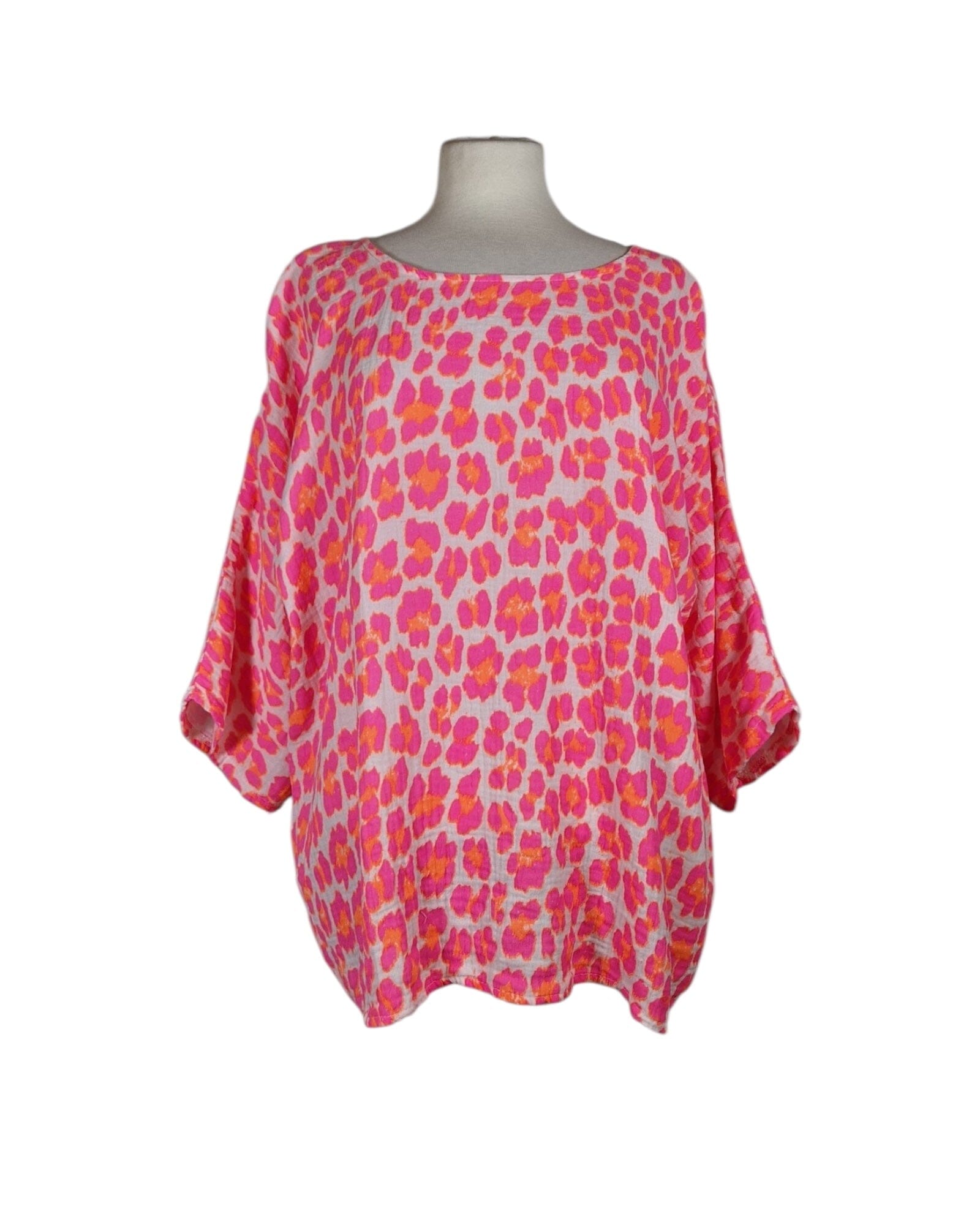 Blusenshirt Leoprint Bluse Kolibri Ulm Rosé Einheitsgröße