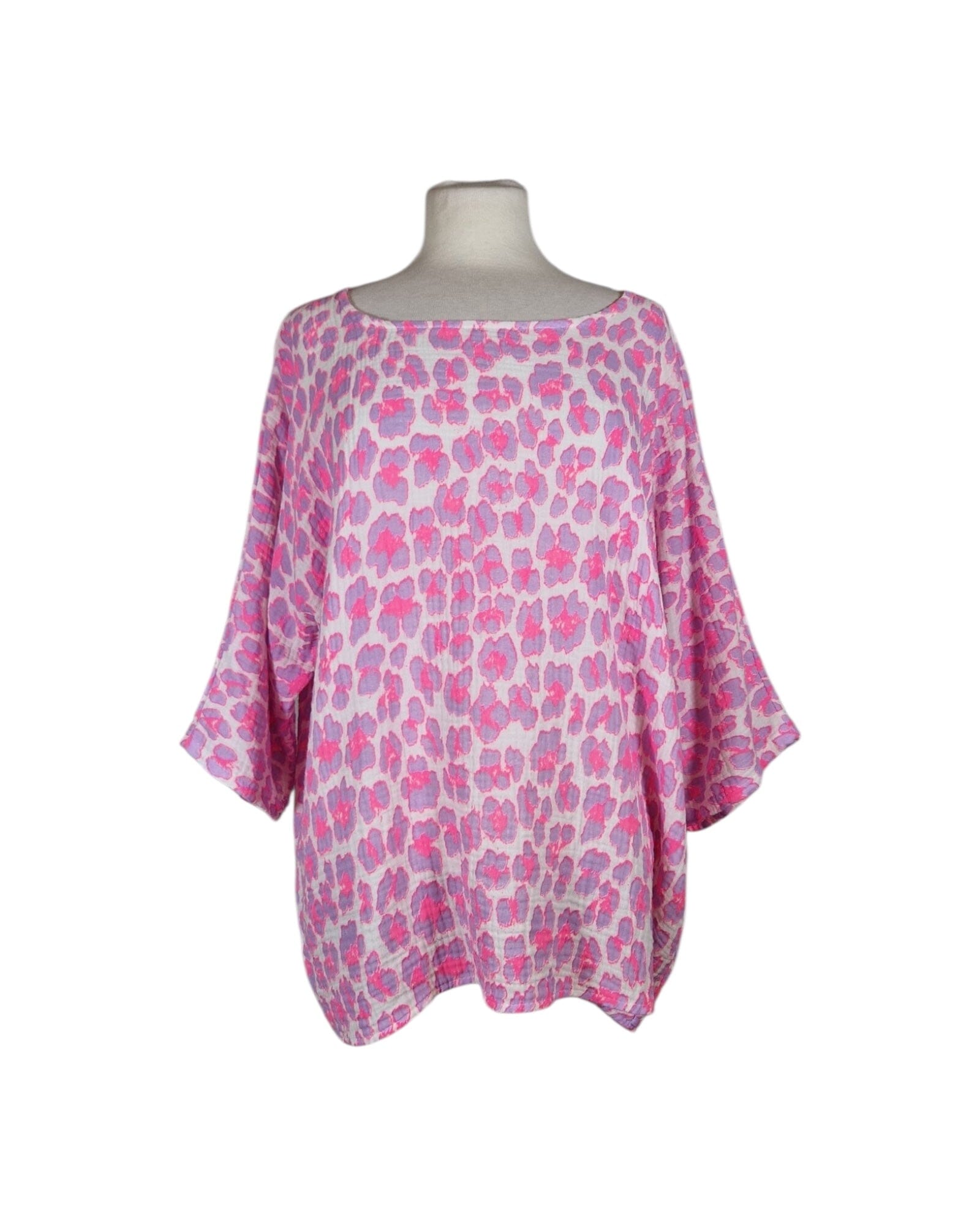 Blusenshirt Leoprint Bluse Kolibri Ulm Violett Einheitsgröße