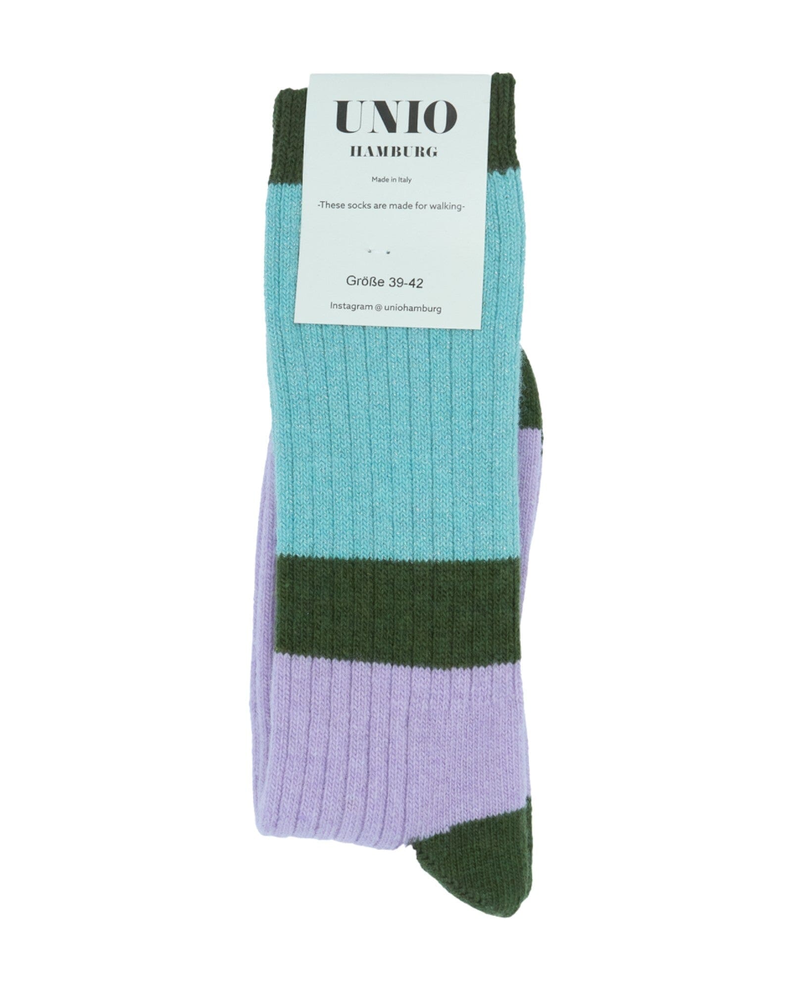 Calm Glitzi Socken UNIO 05 Khaki Turqouise glitzi 36-38