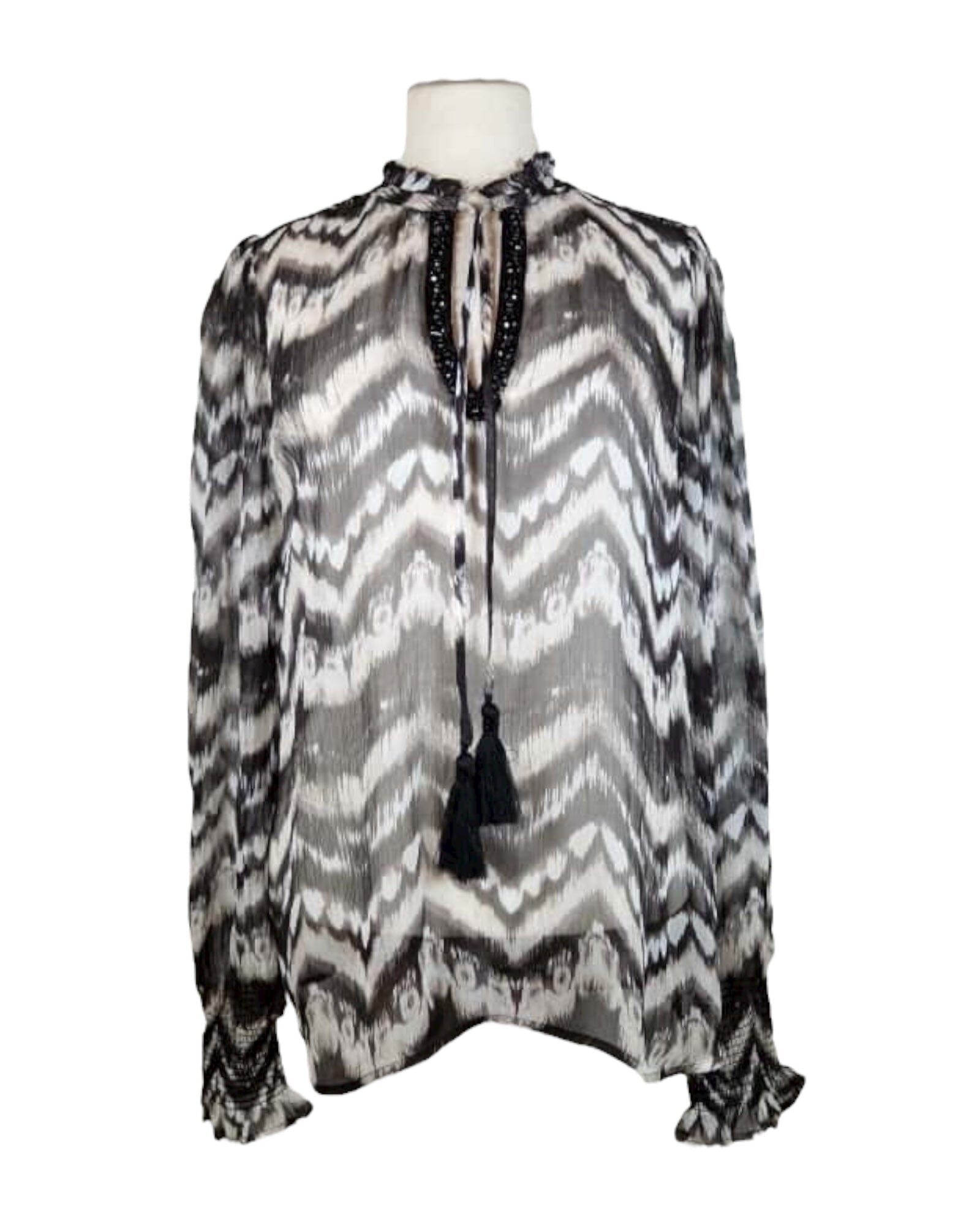 Chiffonbluse Zackenmuster Bluse Grace