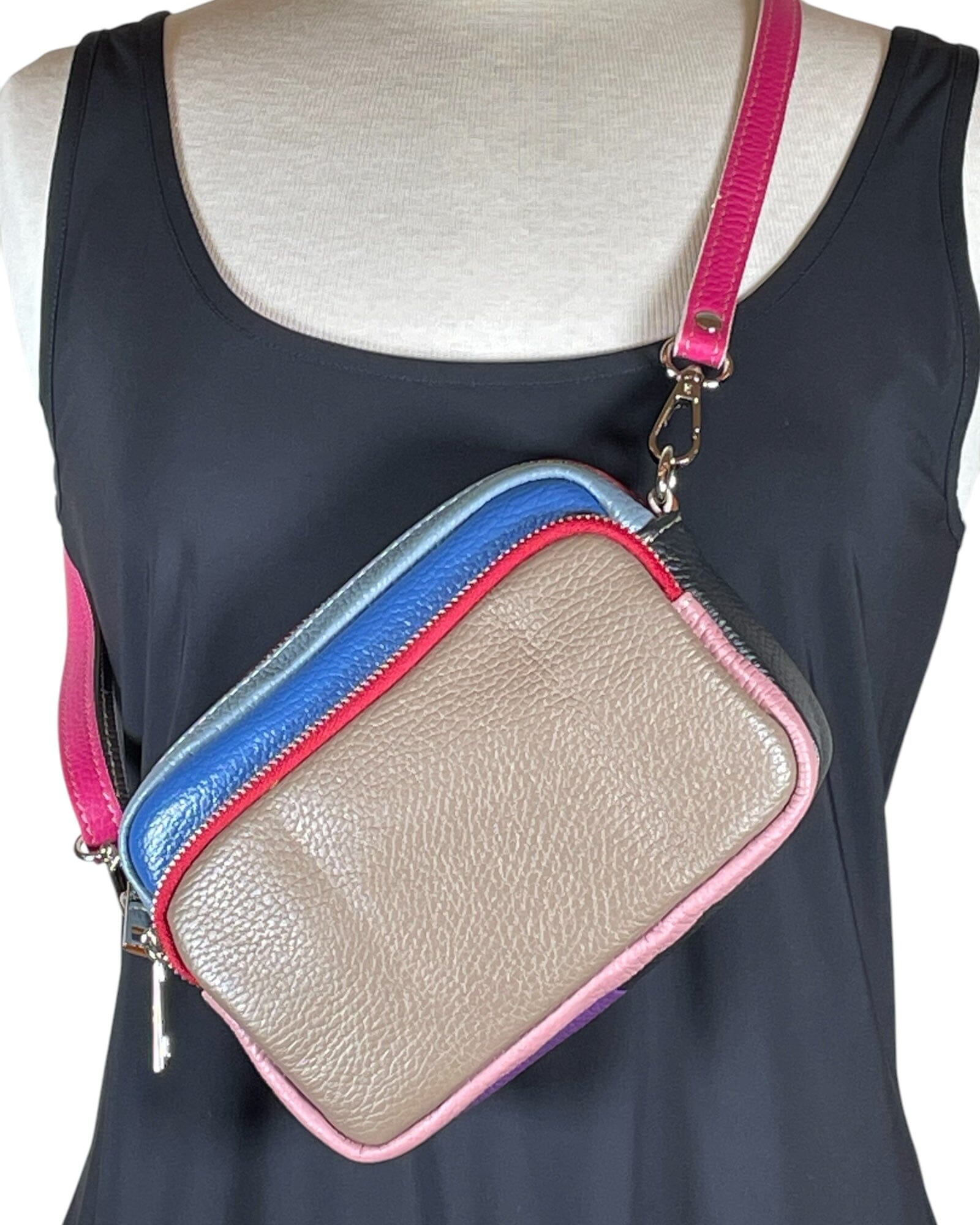 Colorful Bag Tasche Kolibri Ulm Taupe/Rot ca.18x7cm