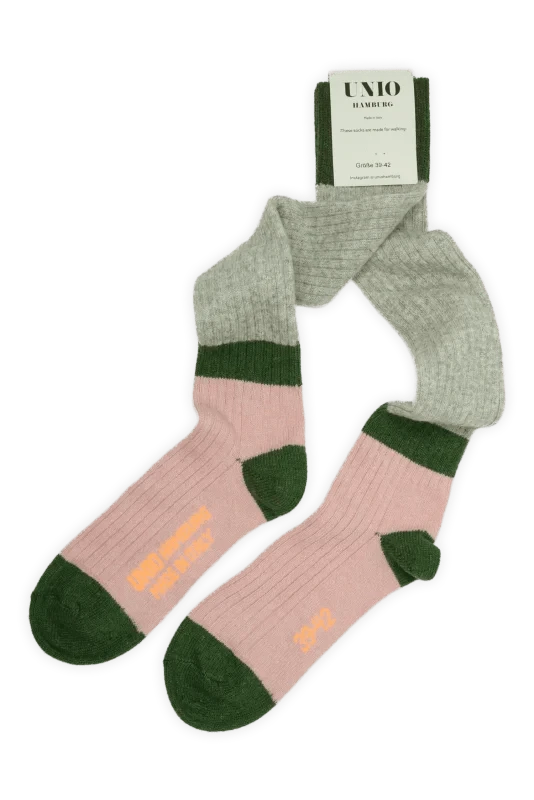 Corfu Socken UNIO 01 Grey/Green/Rose 36-38