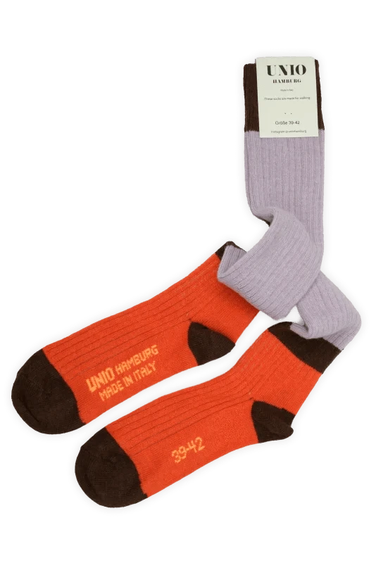 Corfu Socken UNIO 03 Lavender/Brown/Orange 36-38