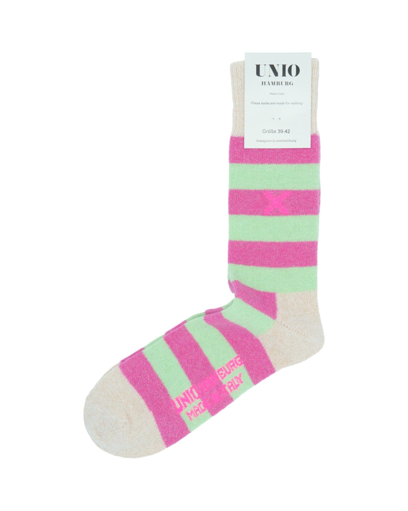 Cosy Glitzi Socken UNIO 02 ecru barbie pisatchio 36-38