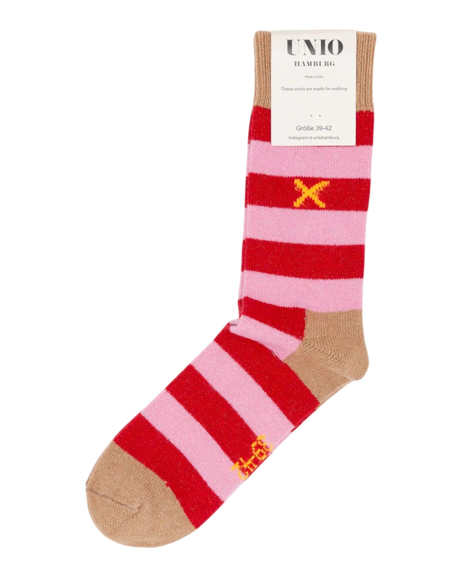 Cosy Glitzi Socken UNIO 05 Toast-Red-Rose 36-38