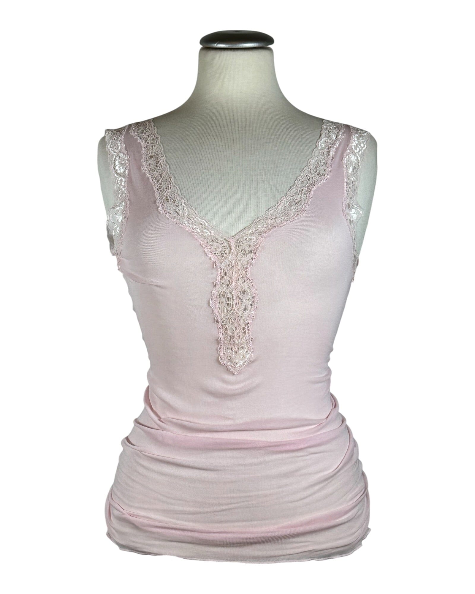 Cotton Lacey Top Seamless Basic Pale Rose S/M