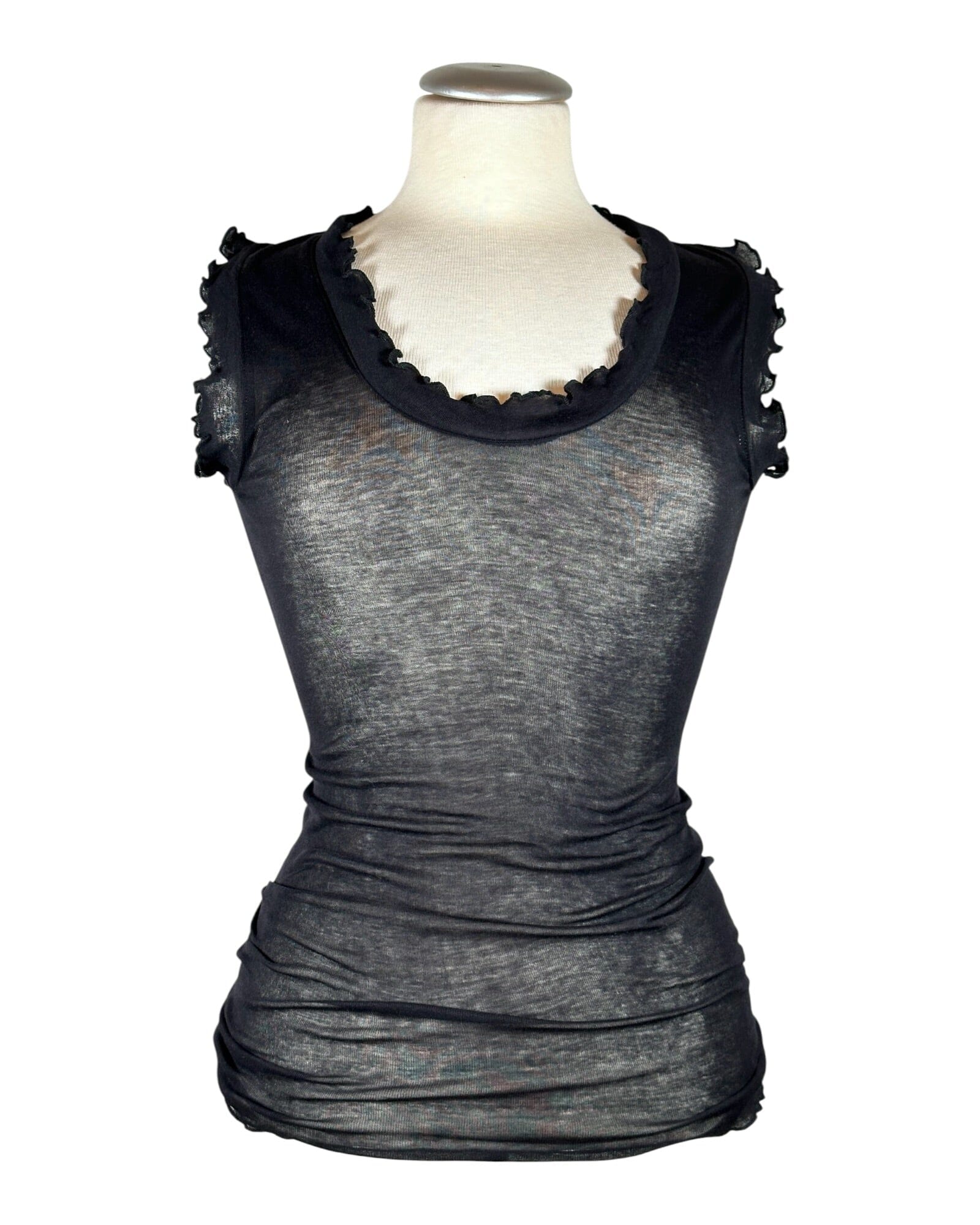 Flounce Top Seamless Basic Black S/M