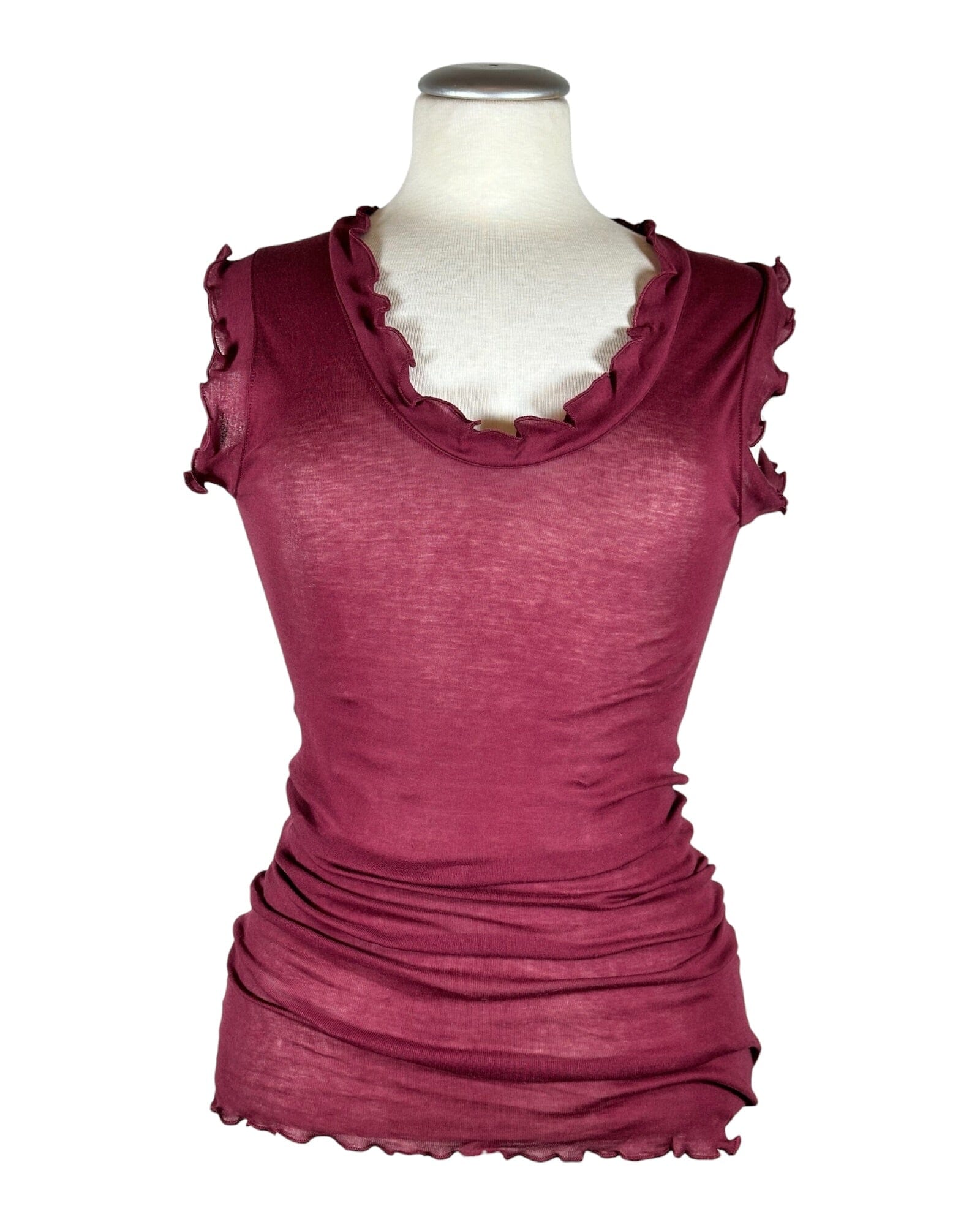 Flounce Top Seamless Basic Burgundy S/M