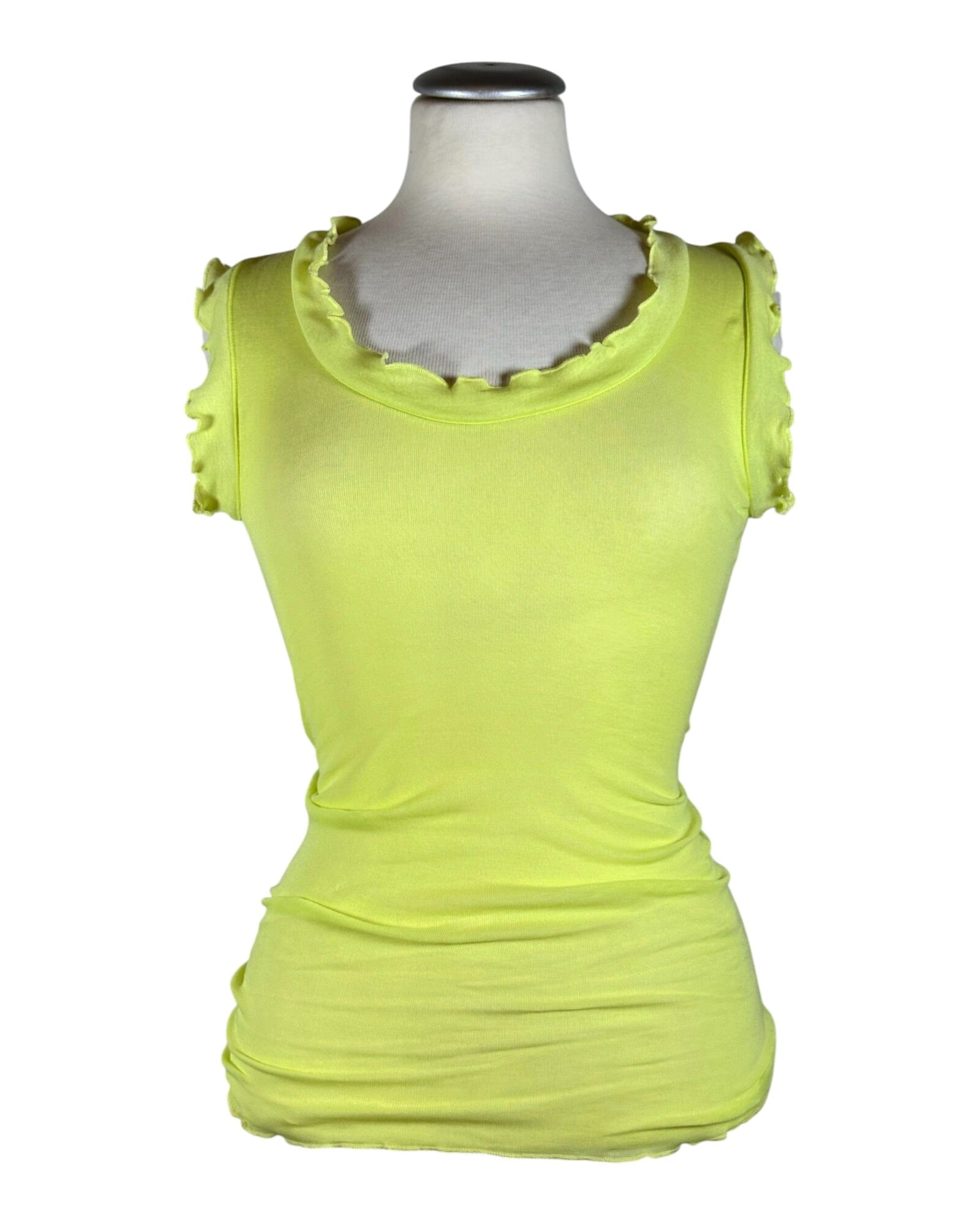 Flounce Top Seamless Basic Neon Yellow S/M