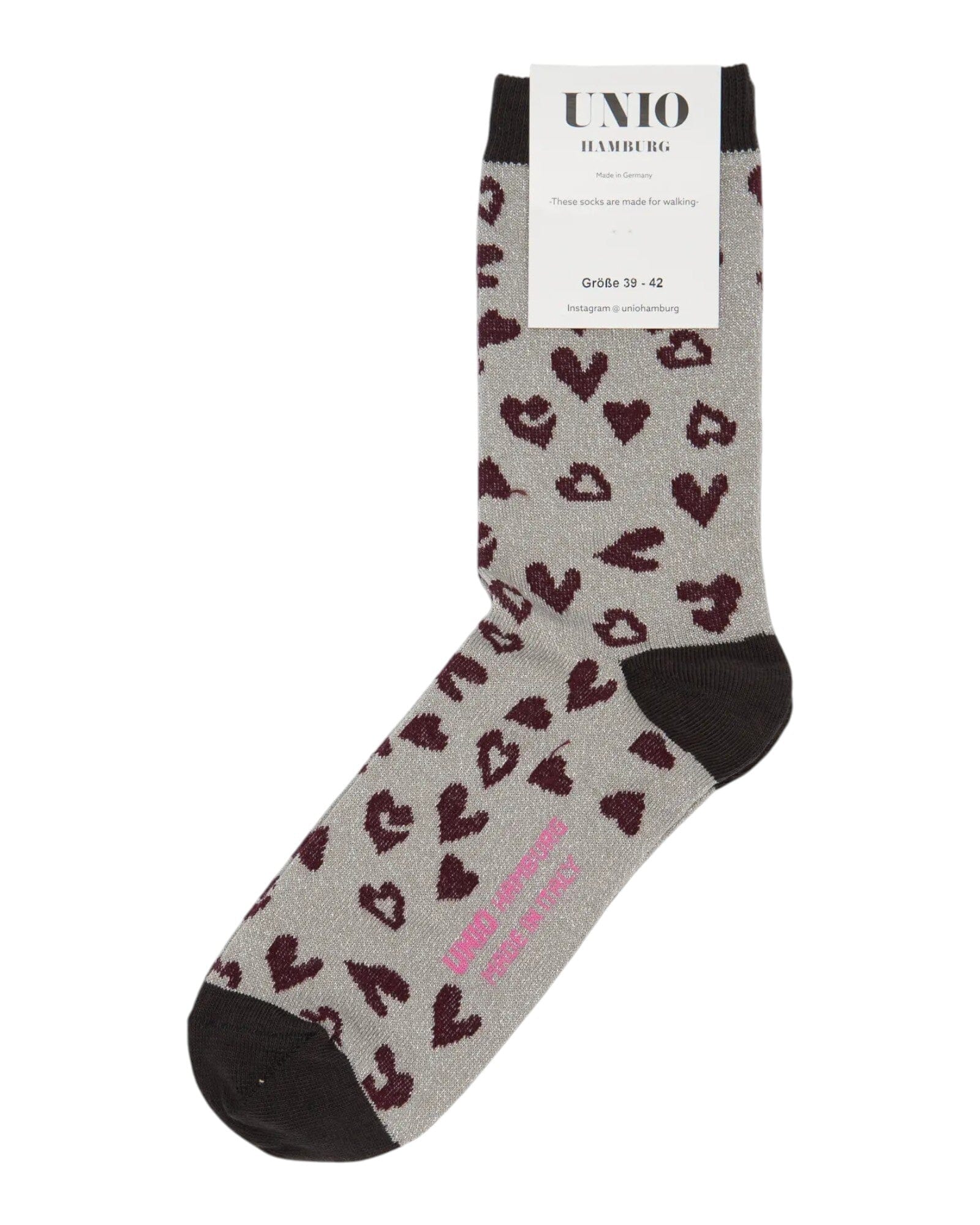 Glam Leo Socken UNIO 10 Grey-Bordeaux 36-38