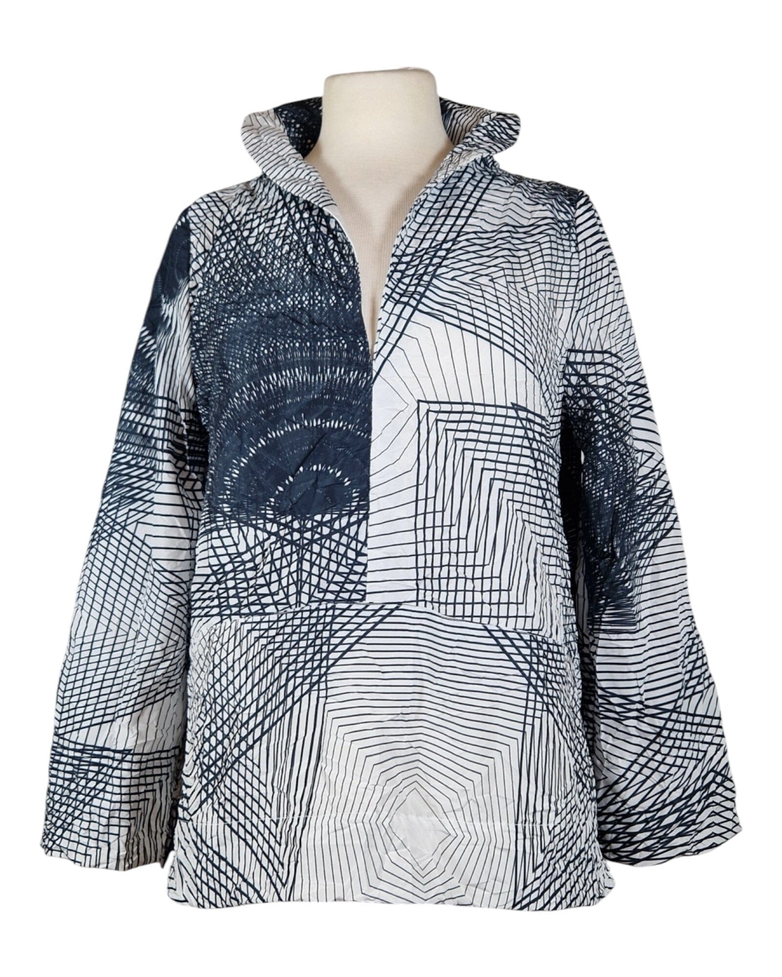 Kelchkragen Bluse Elli Schwarz/Weiß 1