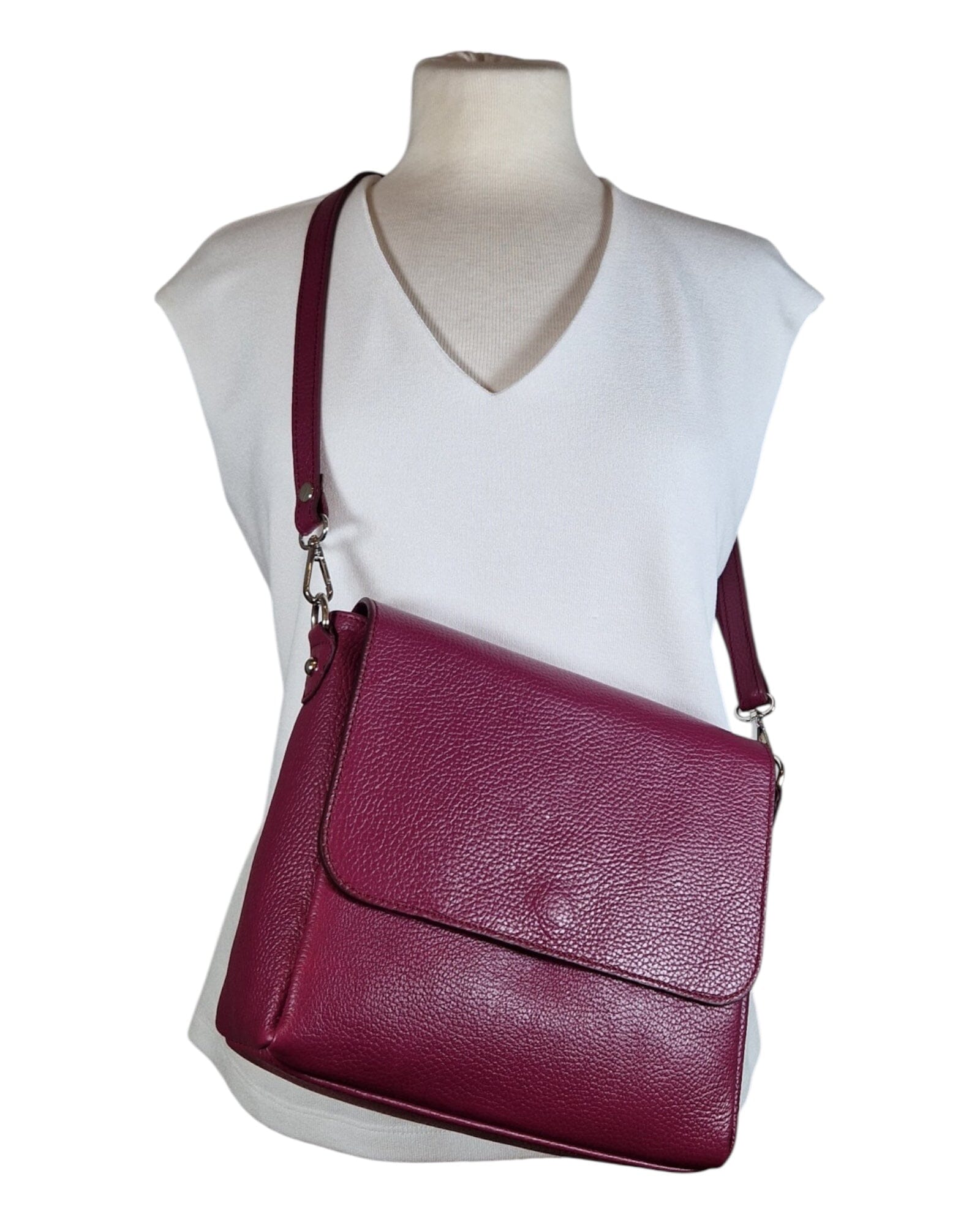 Ledertasche elegant sportlich Handtasche Kolibri Ulm Acai ca. 24cmx 22cm