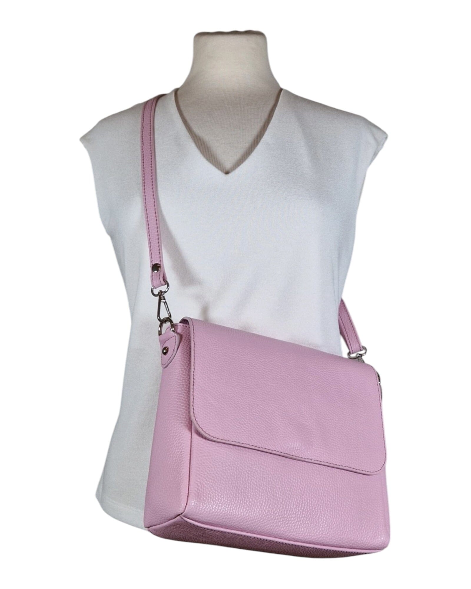 Ledertasche elegant sportlich Handtasche Kolibri Ulm Hellrosa ca. 24cmx 22cm