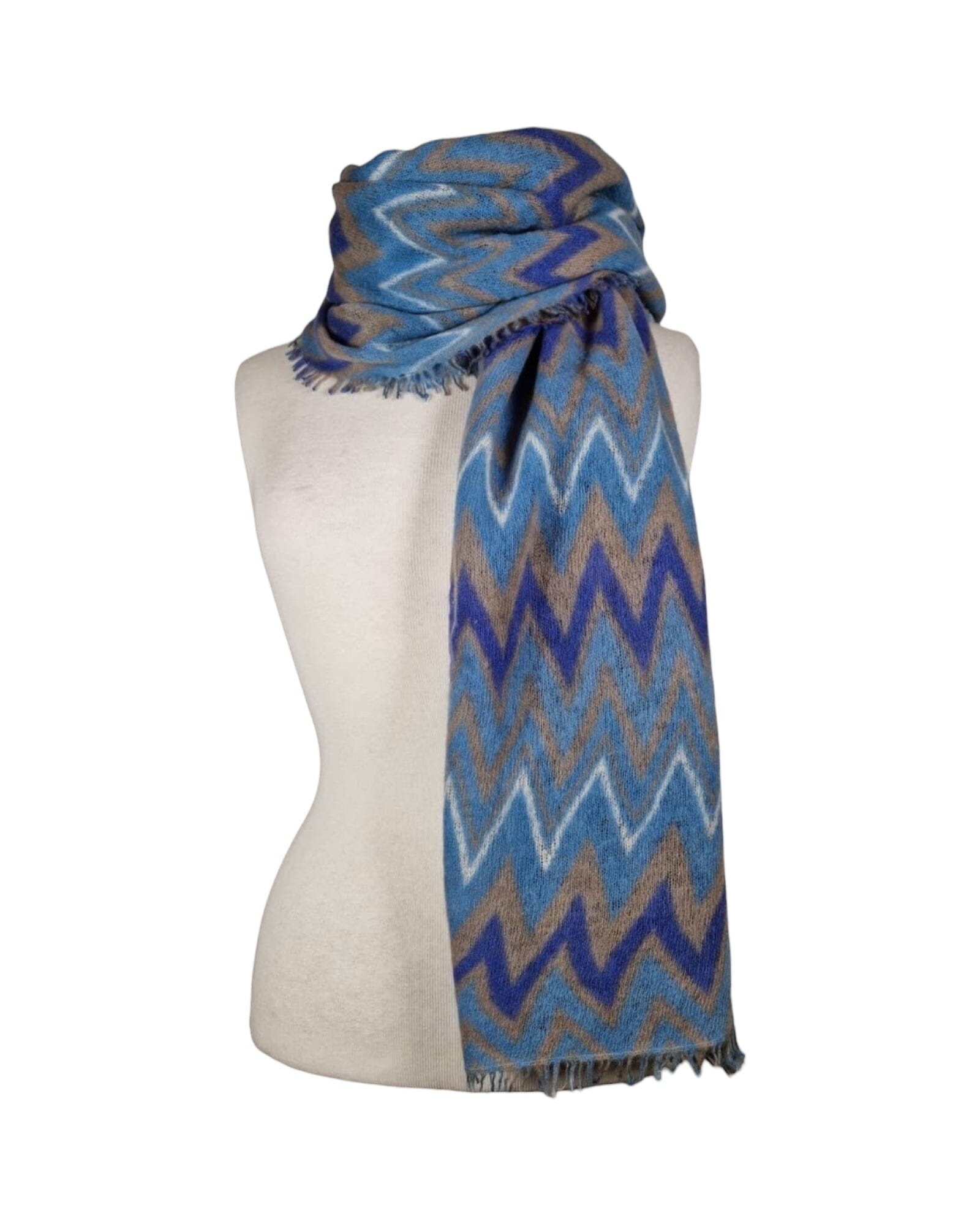 London Schal Mala Alisha Beige/Blue 80x190 cm