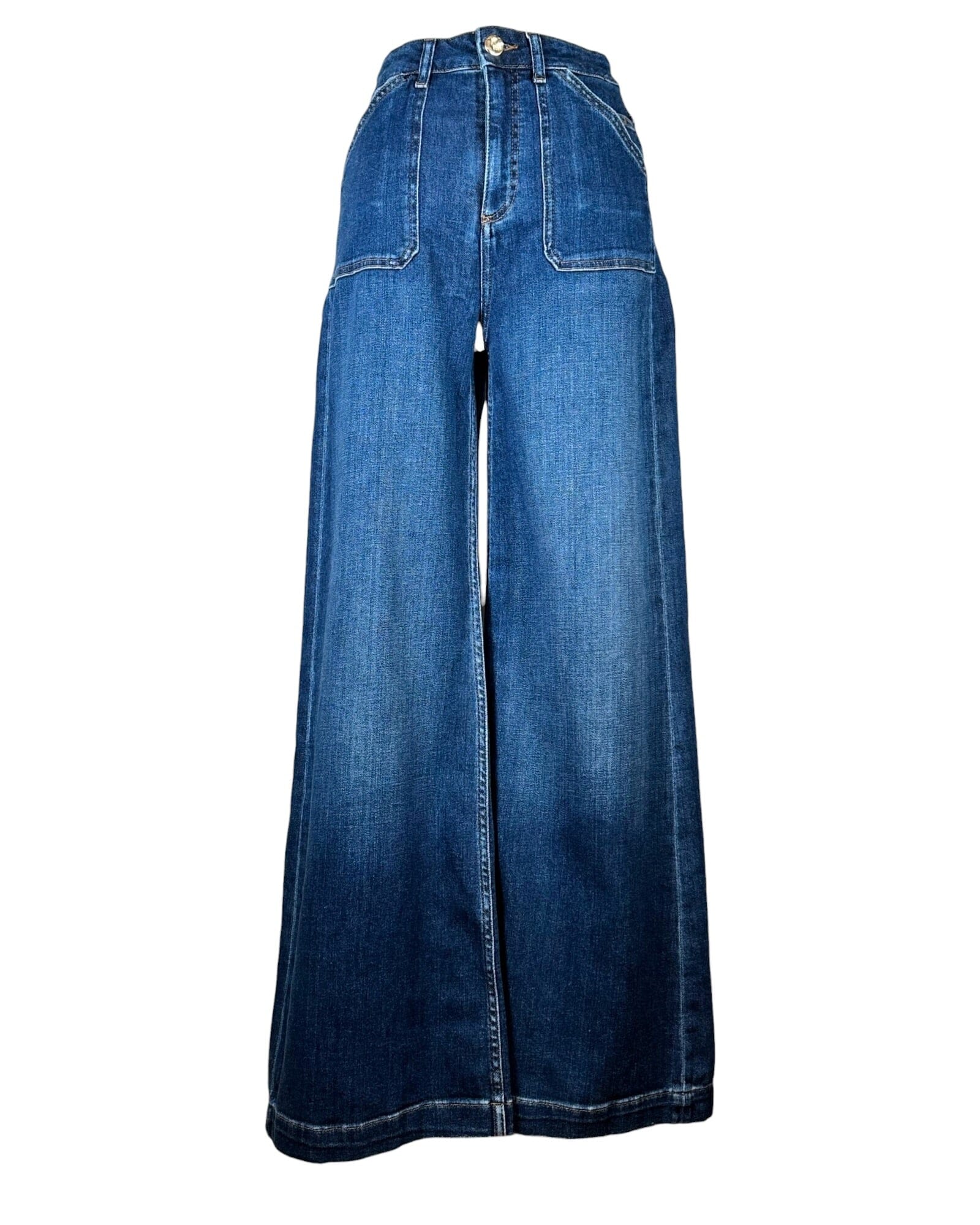Luisenpark Jeanshose Goldgarn Denim Midblue W26