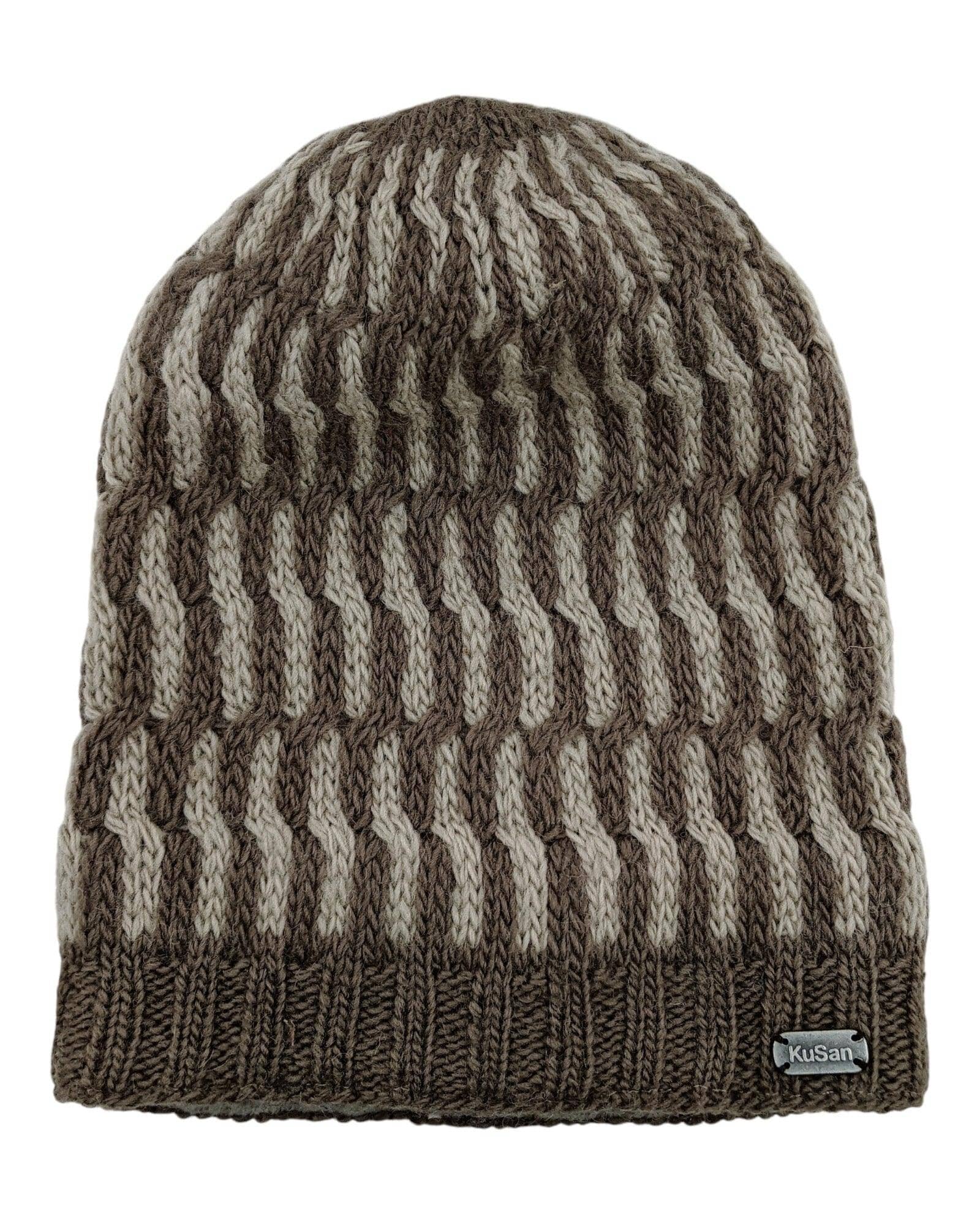 Mütze Überhang lässig Mütze KuSan Taupe/Wollweiß
