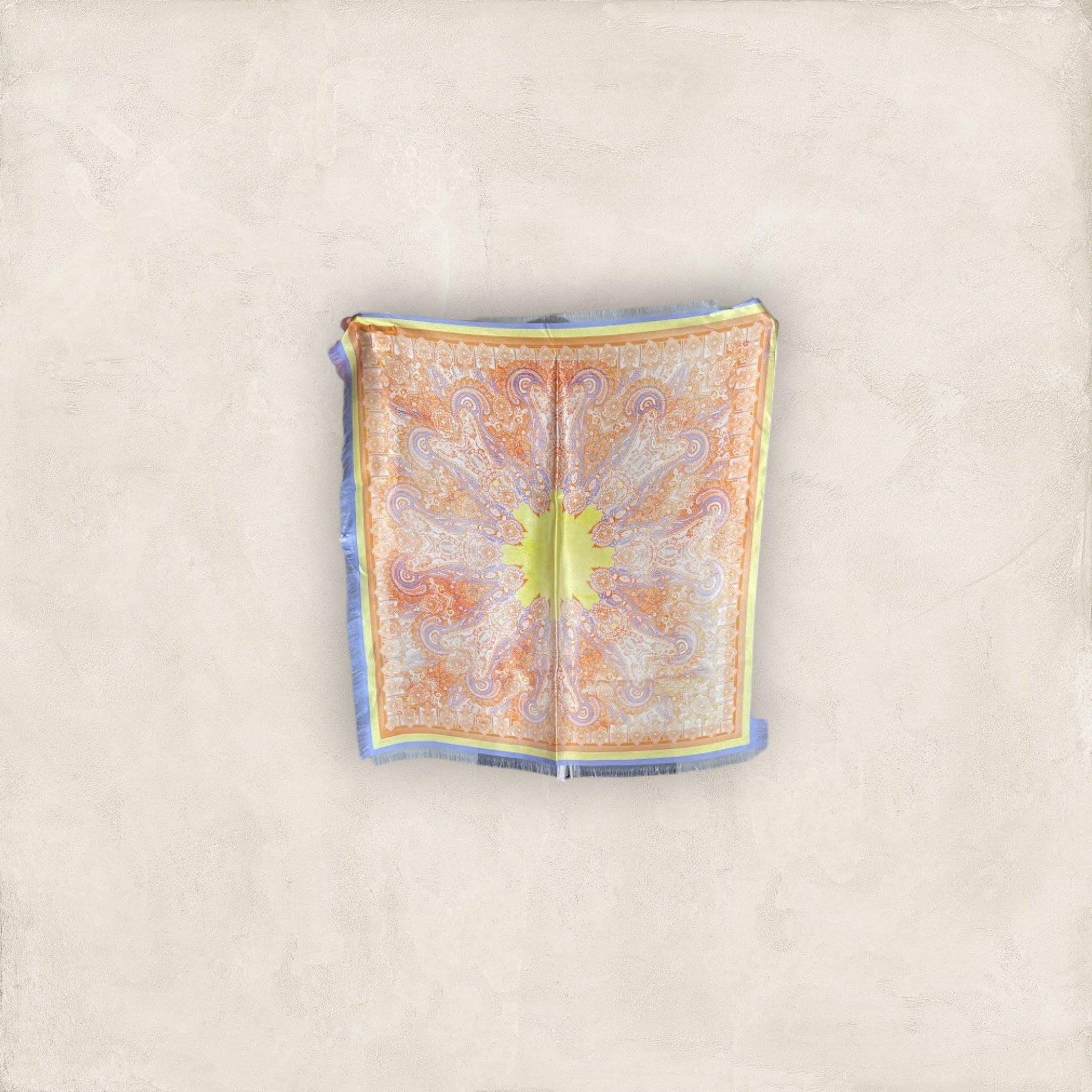 ORNAMENT Seidentuch Mala Alisha Orange 70x70 cm