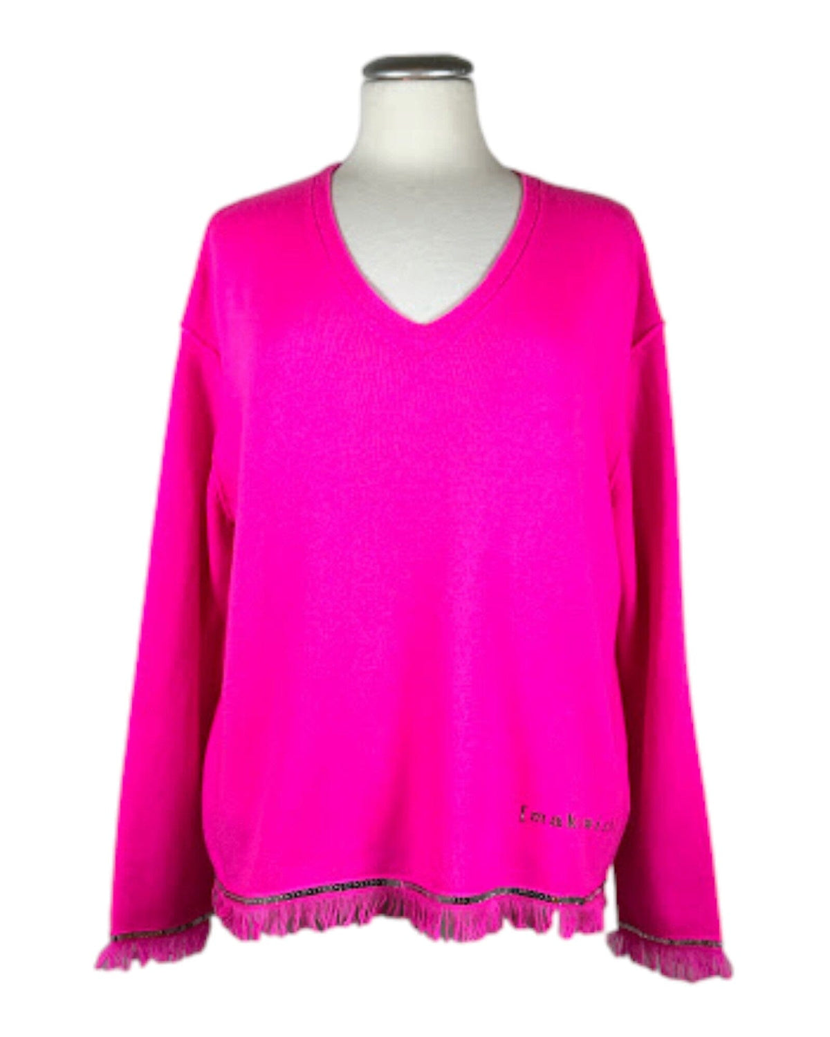 Pulli mit Fransen Pullover Grace 615 Neonpink S