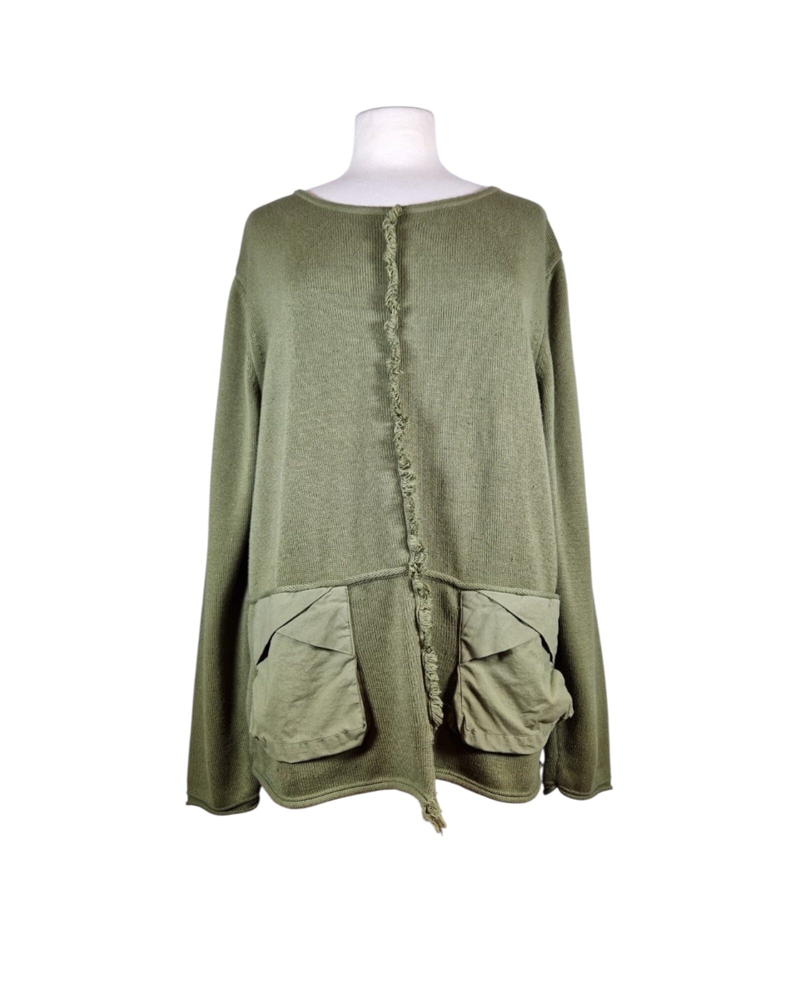 Pulli mit Stofftaschen Pullover Elli 38 Avocado 1