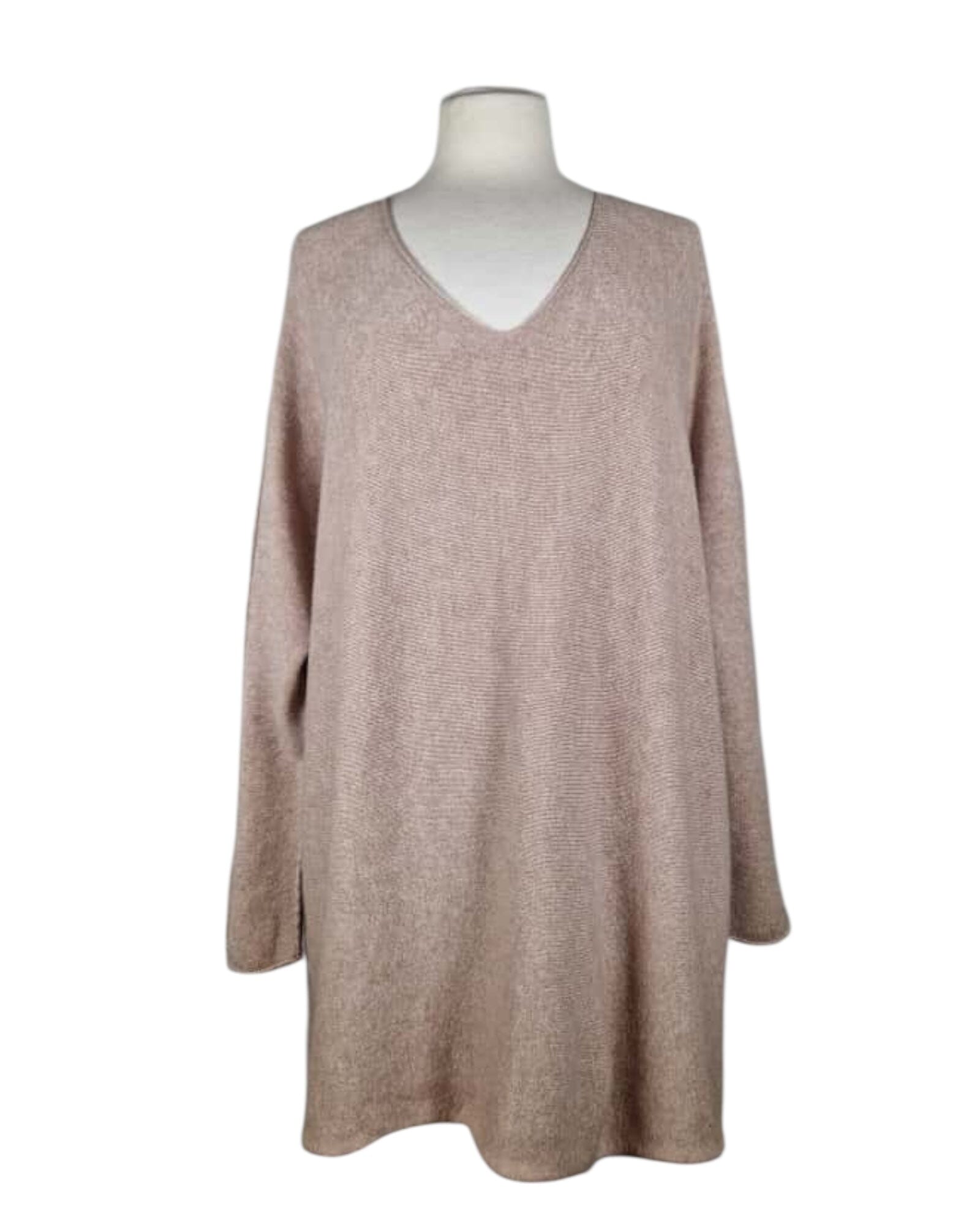 Pullover V-Ausschnitt Lang Pullover Kolibri Ulm Beige Einheitsgröße