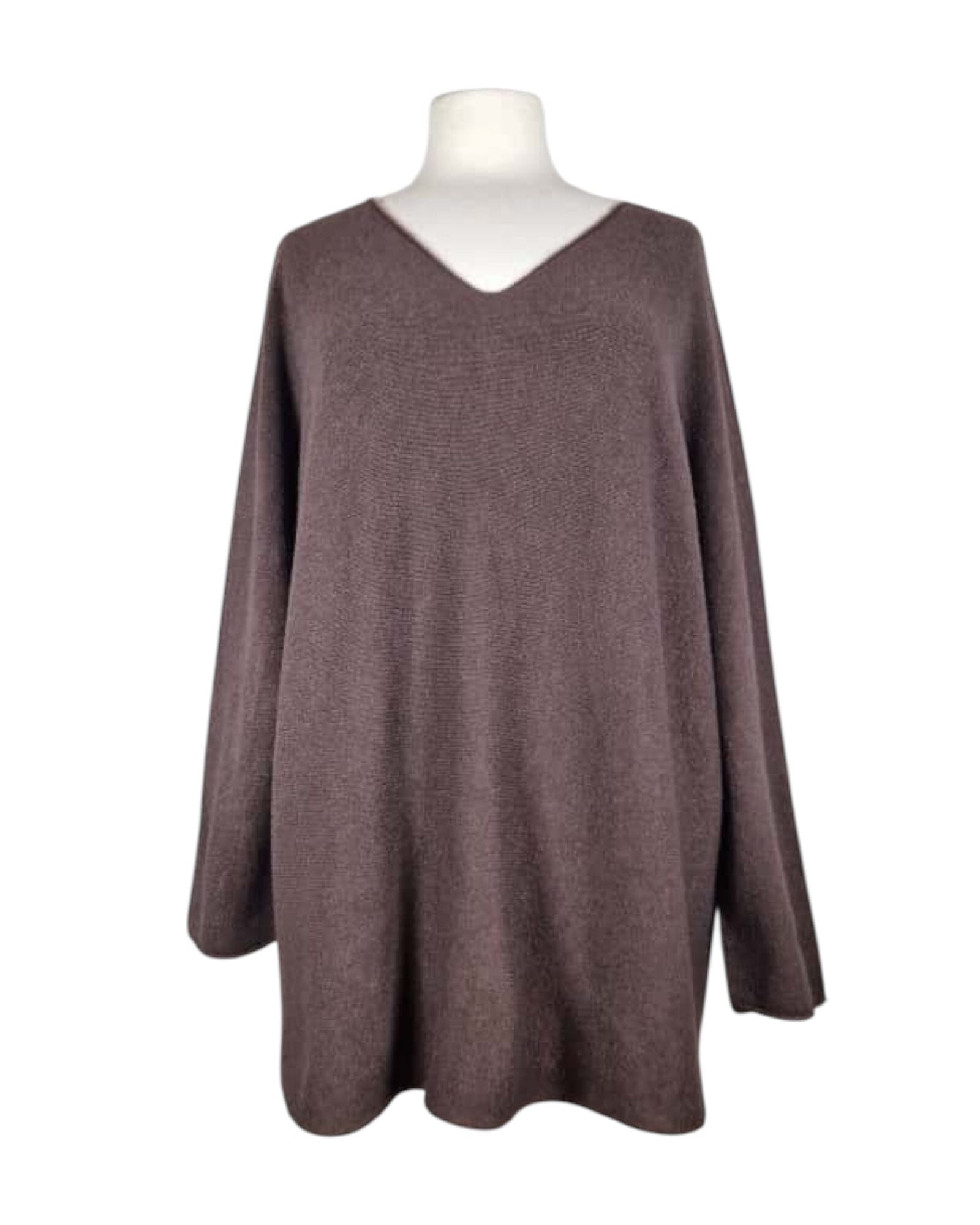 Pullover V-Ausschnitt Lang Pullover Kolibri Ulm Braun Einheitsgröße