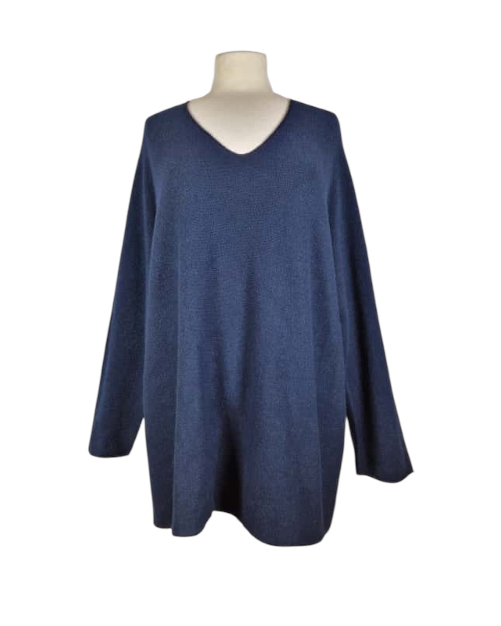 Pullover V-Ausschnitt Lang Pullover Kolibri Ulm Marineblau Einheitsgröße