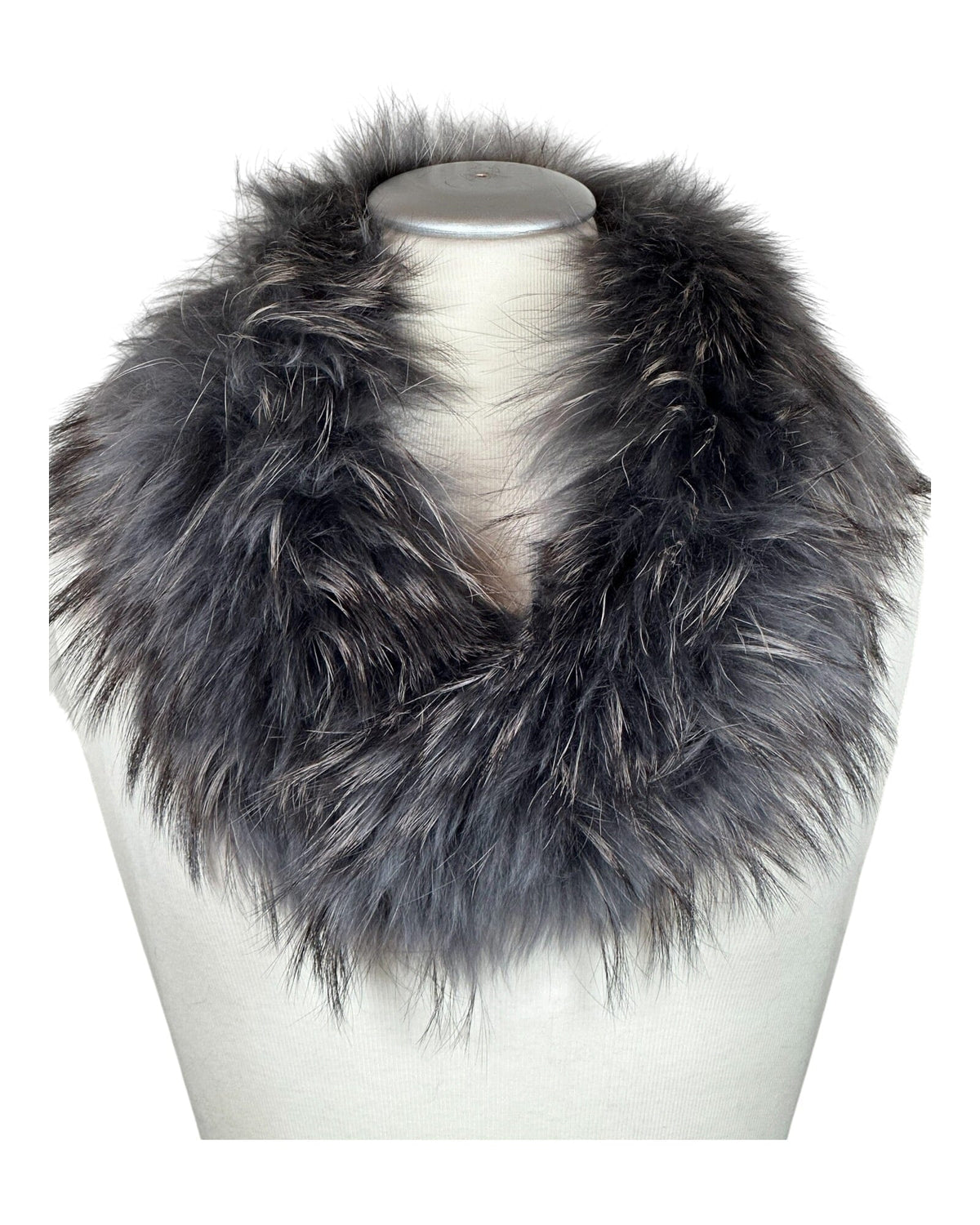 Raccoon Collar Fellkragen Funk 480 Dunkelgrau ca. 76cm