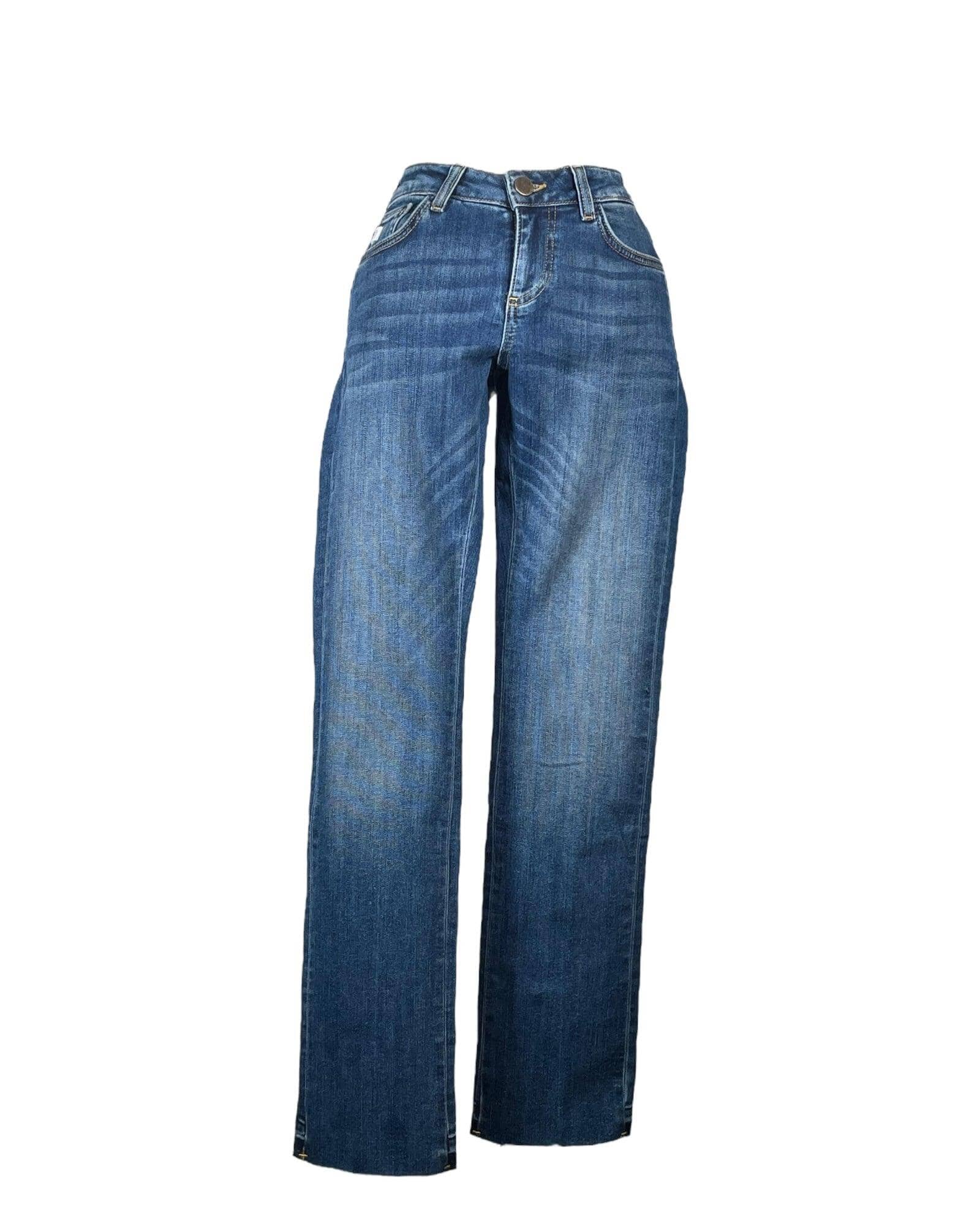 Rosengarten Kick Flare Jeanshose Goldgarn Denim