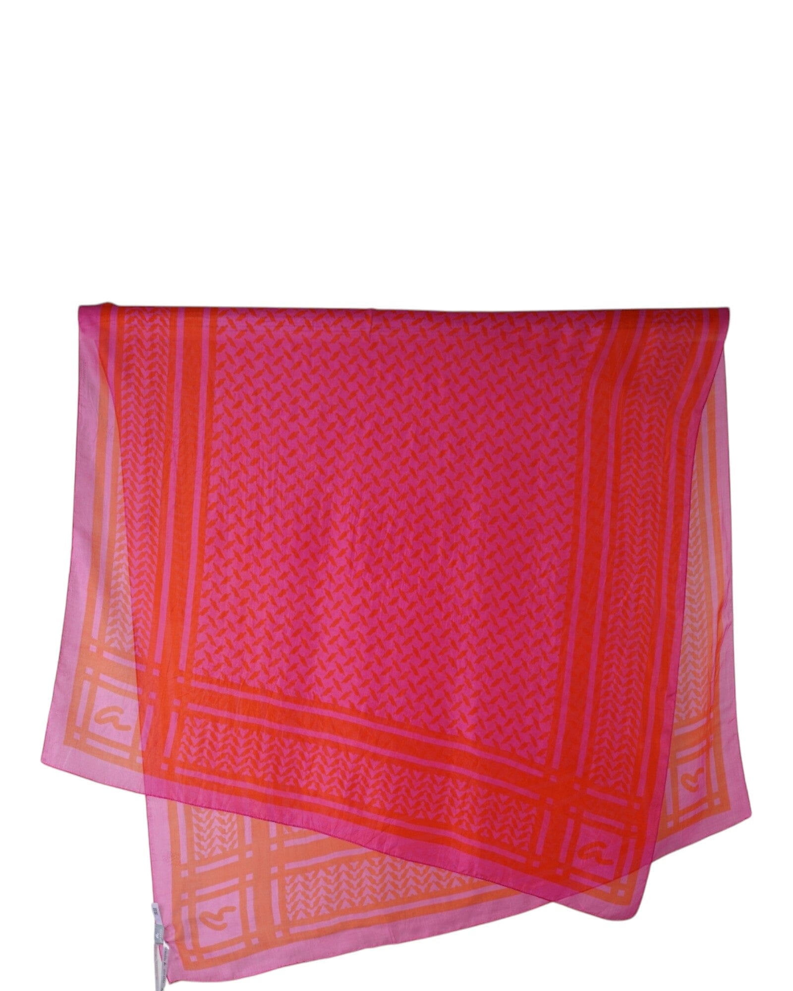 Seidenschal Seidentuch Ahmaddy Pink Orange 100x190 cm