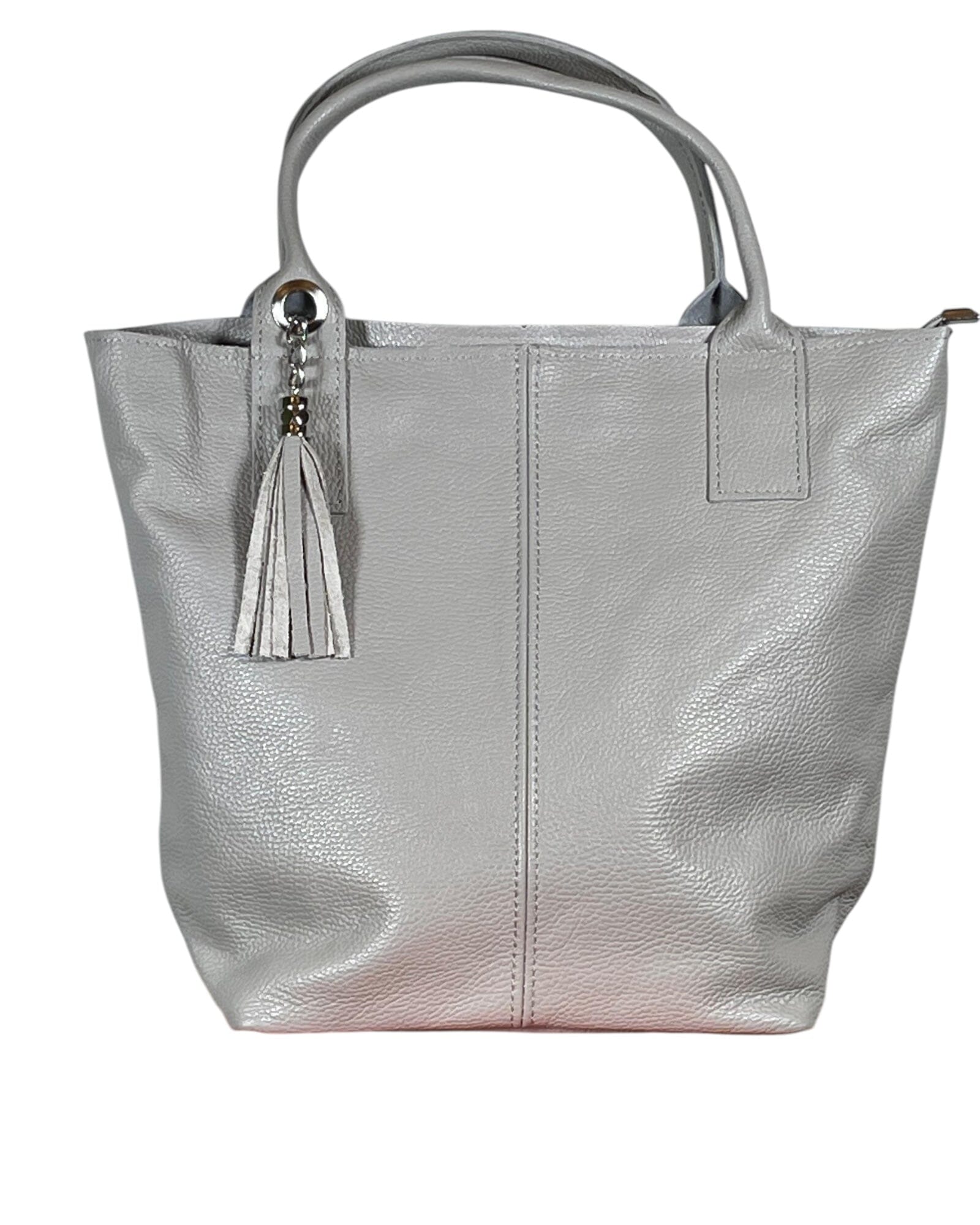 Shoppingbag Leder Tasche Kolibri Ulm Hellgrau ca. 42x35cm