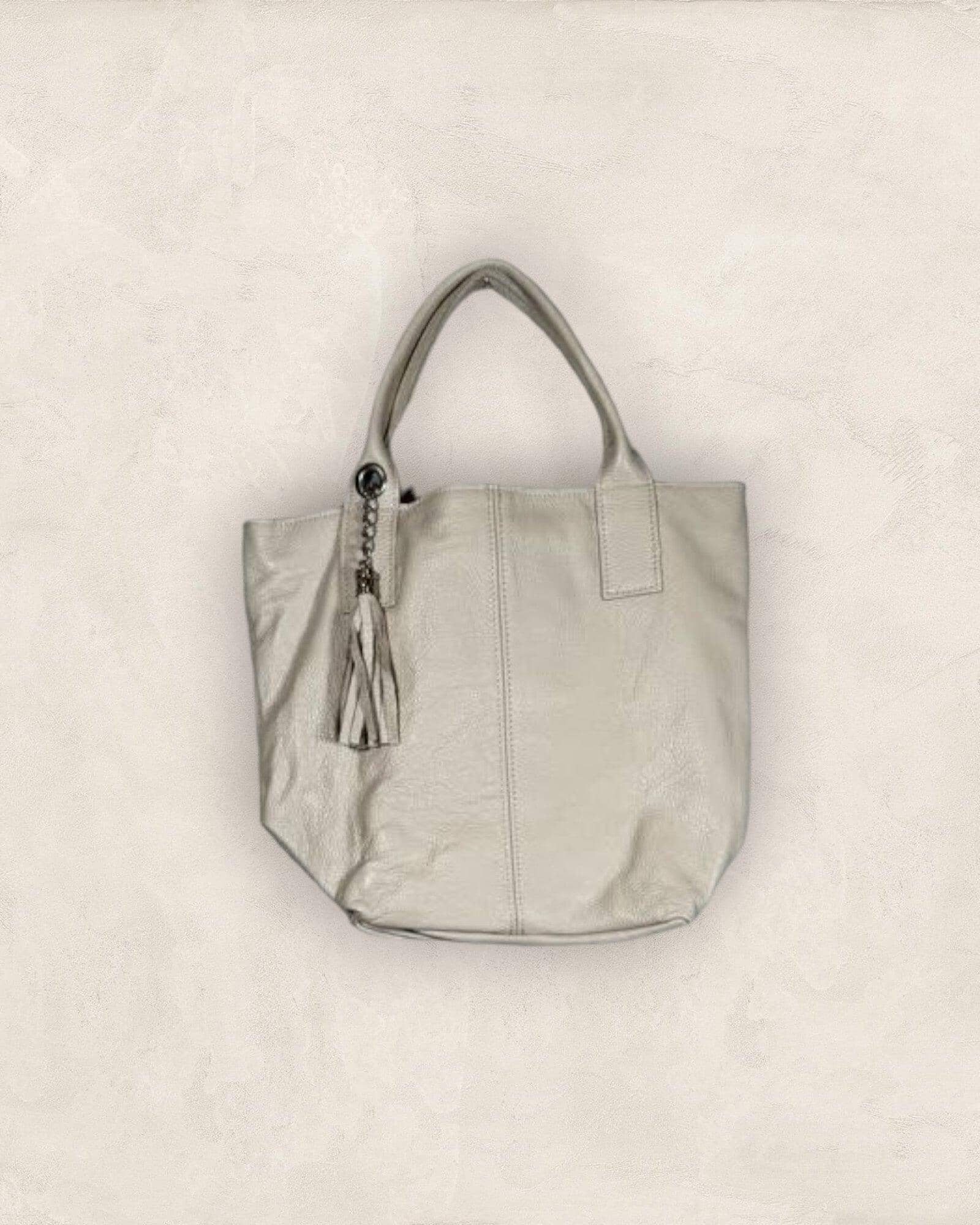 Shoppingbag Leder Tasche Kolibri Ulm Offwhite ca. 42x35cm